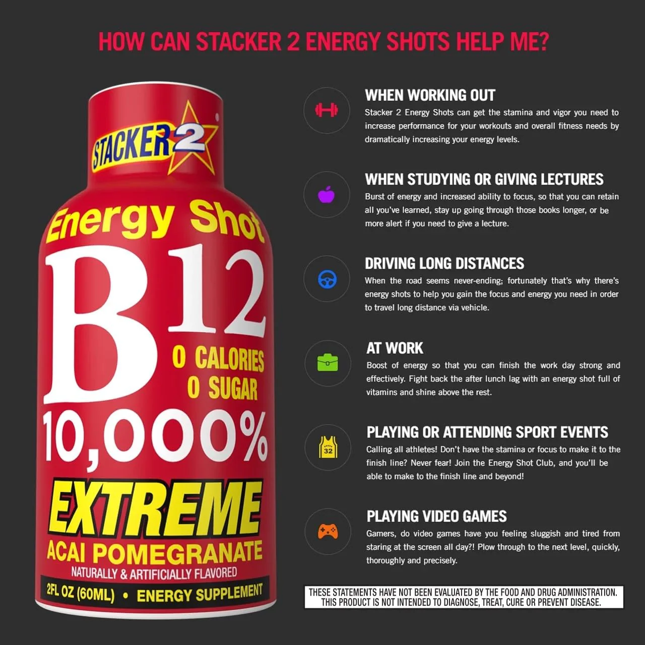 BASED BOX Stacker 2 Vitamin B Complex Energy Shots – Vegan B12 (10,000% DV), 2oz, Pack of 24 - Image 4
