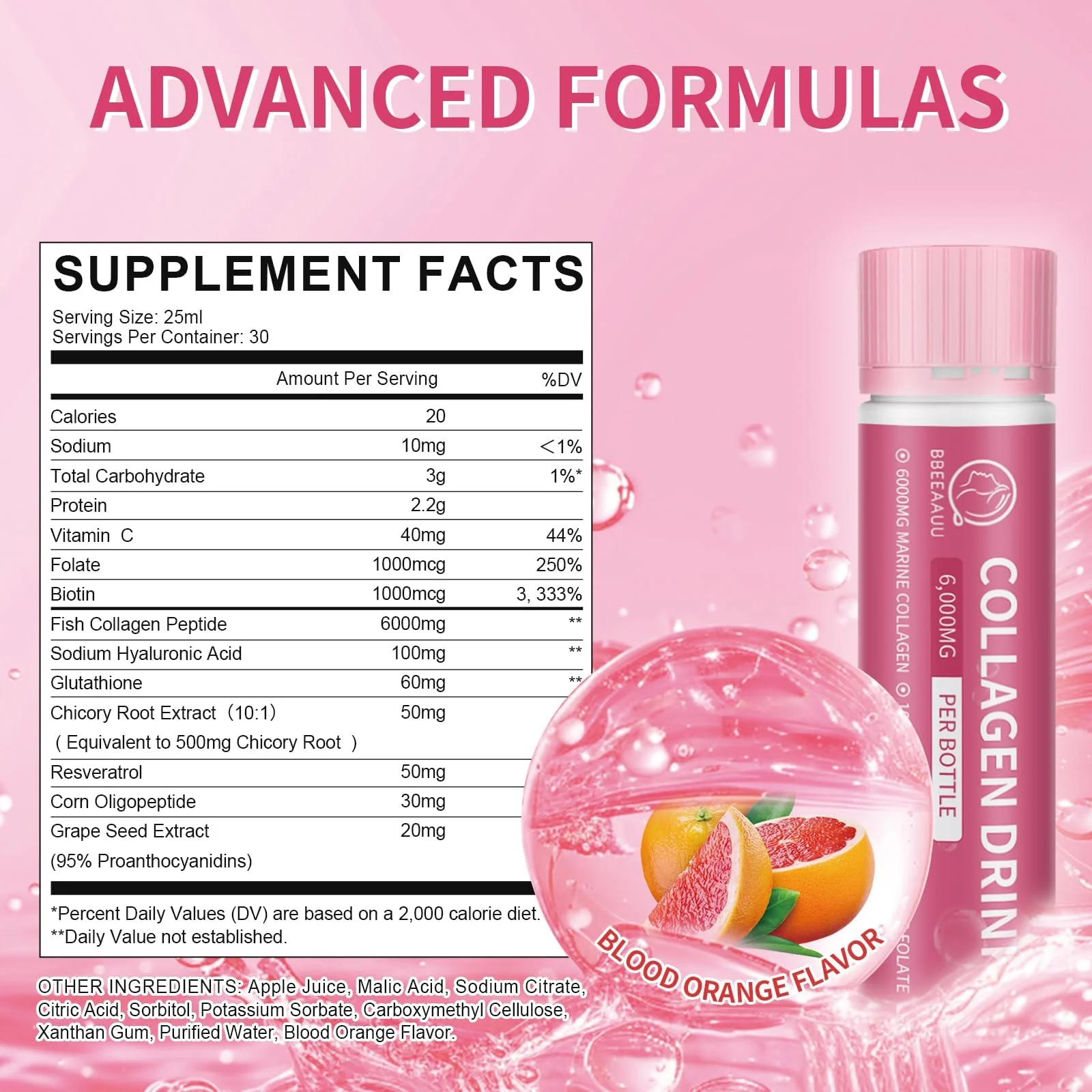 BBEEAAUU Collagen Drink 6000 mg Marine Collagen – Liquid Shots for Skin, Hair & Nails - Image 8
