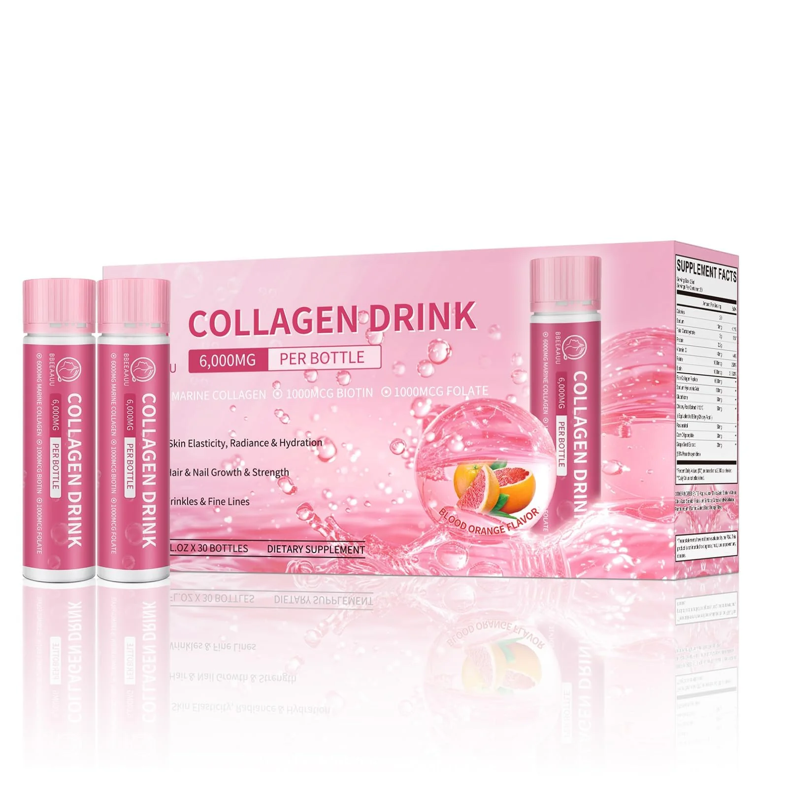 BBEEAAUU Collagen Drink 6000 mg Marine Collagen – Liquid Shots for Skin, Hair & Nails - Image 9