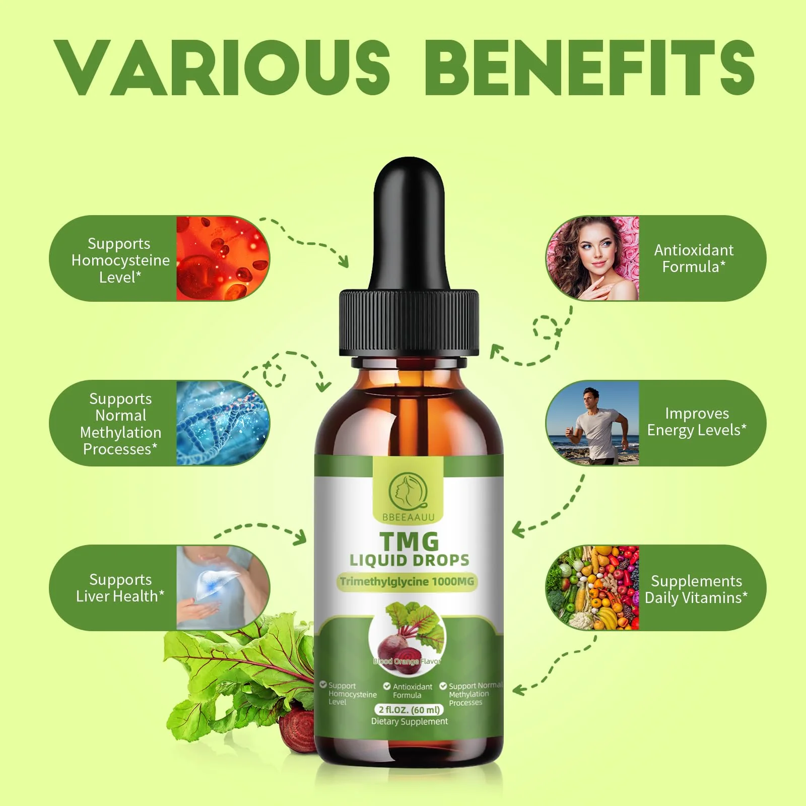 BBEEAAUU TMG Supplements 1000MG Liquid Drops – High-Absorption Betaine for Methylation, Liver & Cognitive Support - Image 11