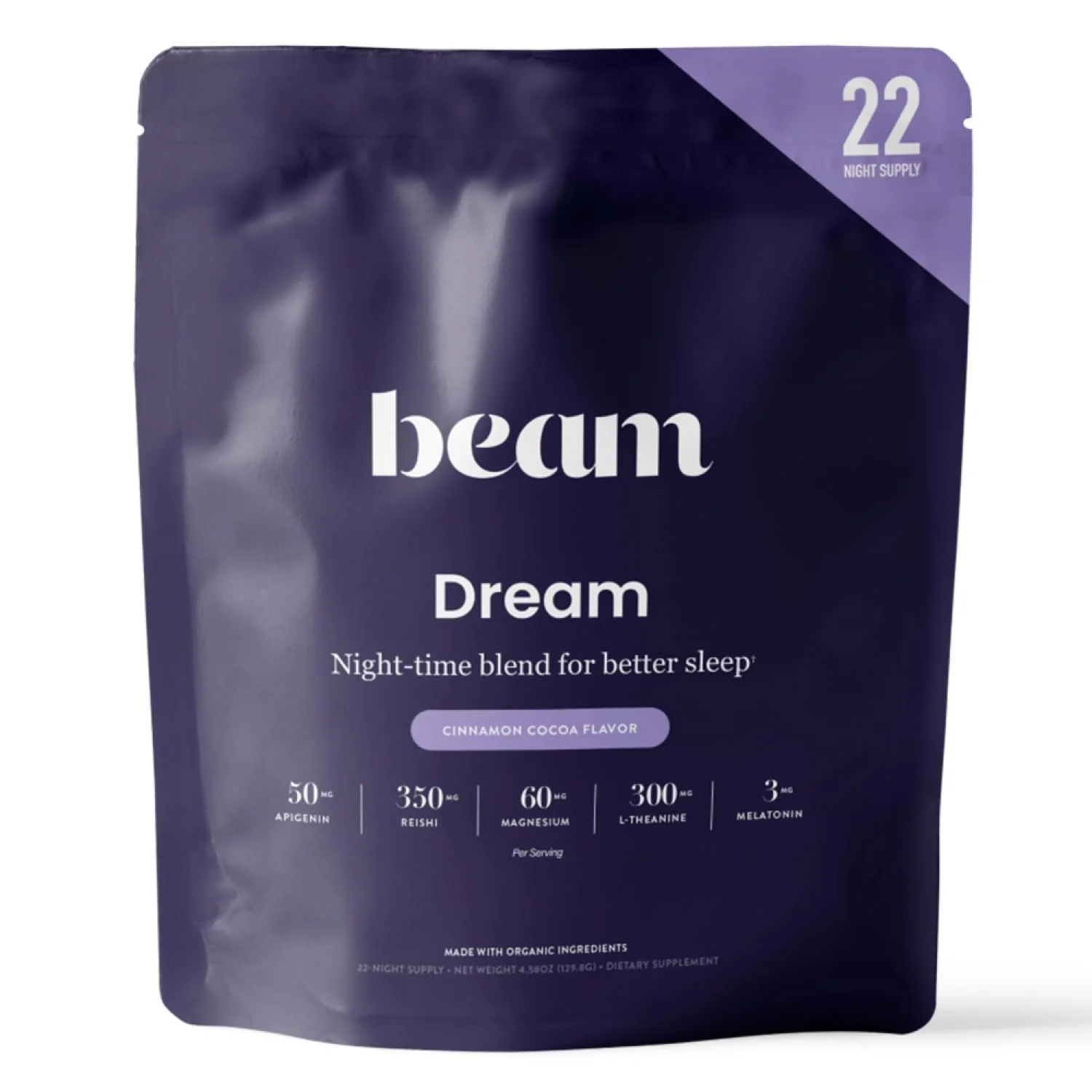 Beam Dream Sleep Powder – L-Theanine, Apigenin, Reishi & Magnesium