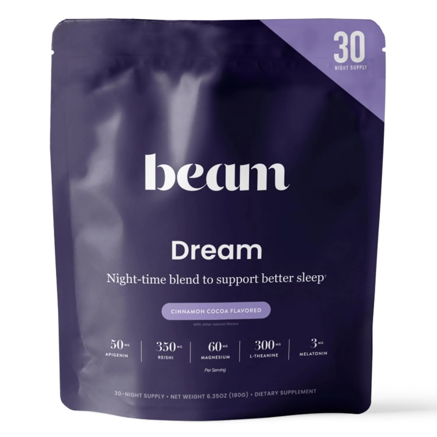Beam Dream Sleep Powder – L-Theanine, Apigenin, Reishi & Magnesium | Natural Sleep Support