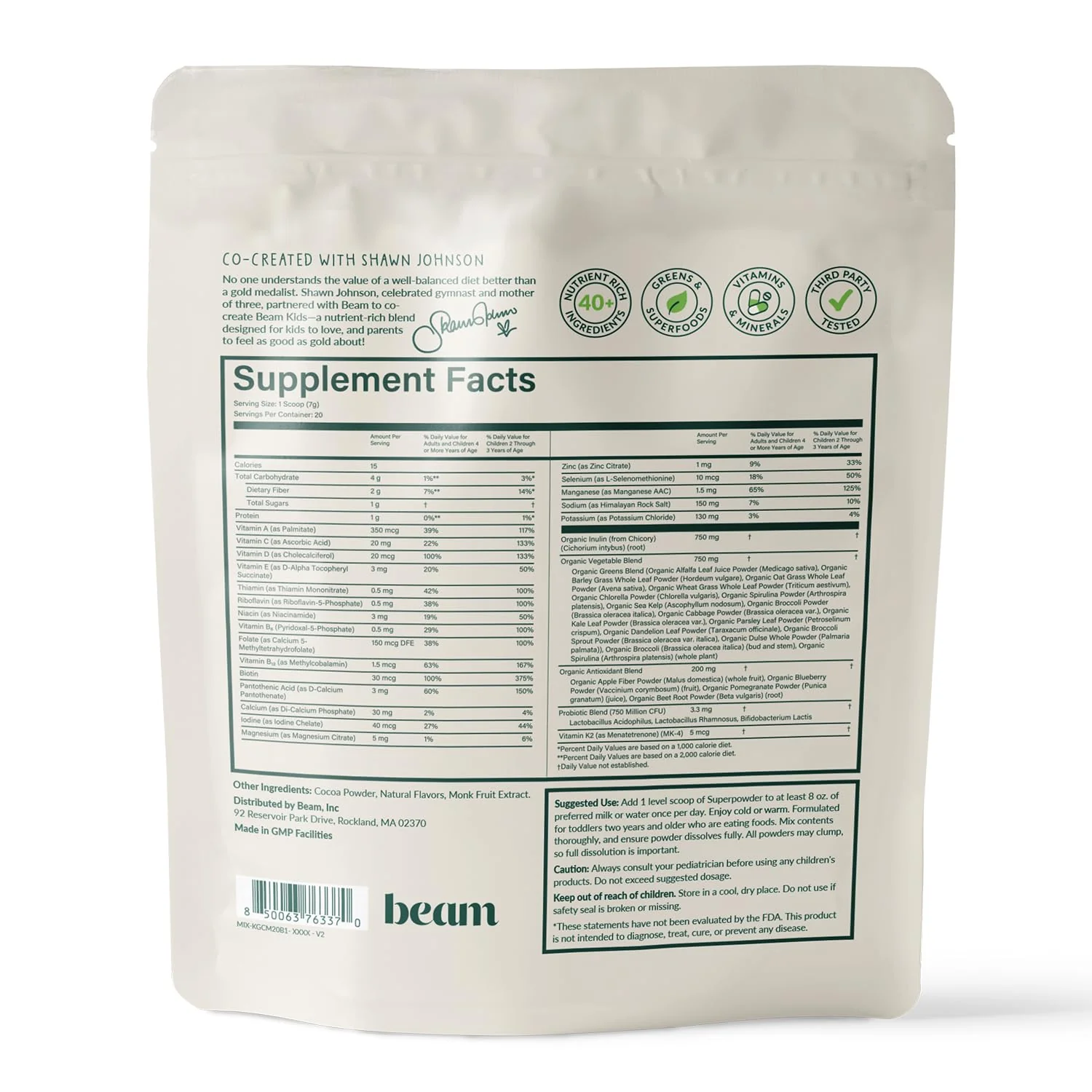 Beam Kids All in One Superfood Powder — Probiotics, Vitamins & Organic Greens - Image 9