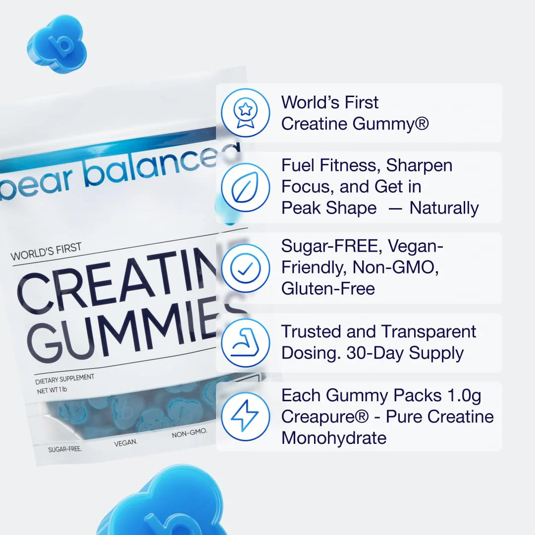 Bear Balanced Creatine Gummies – Creapure Creatine Monohydrate, L-Theanine, L-Tyrosine & B12 for Muscle, Focus & Energy | Sugar-Free, Low Calorie, Vegan - Image 11