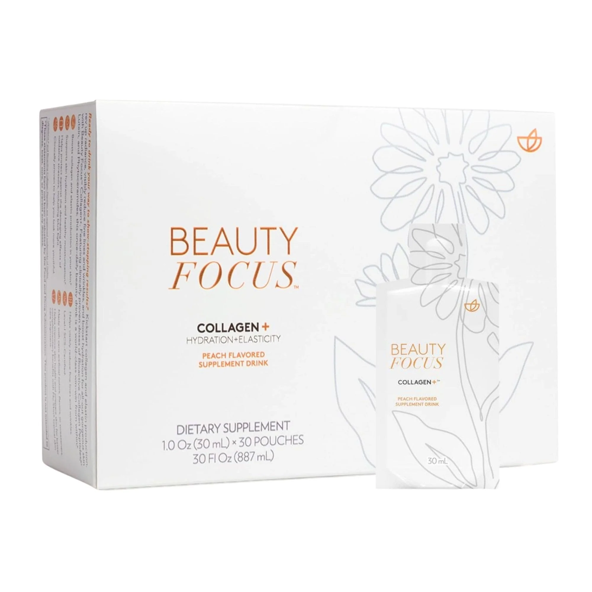 Beauty Focus Collagen Plus – Peach Flavor | 1.0 oz, 30 Packets | Skin Hydration & Hair Support - Image 7