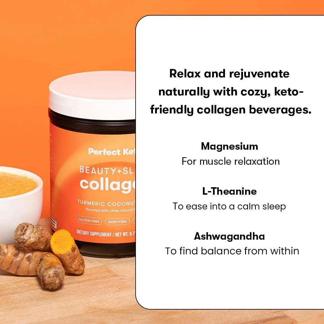 Beauty + Sleep Collagen Protein Powder – Turmeric Coconut Latte | Perfect Keto - Image 5