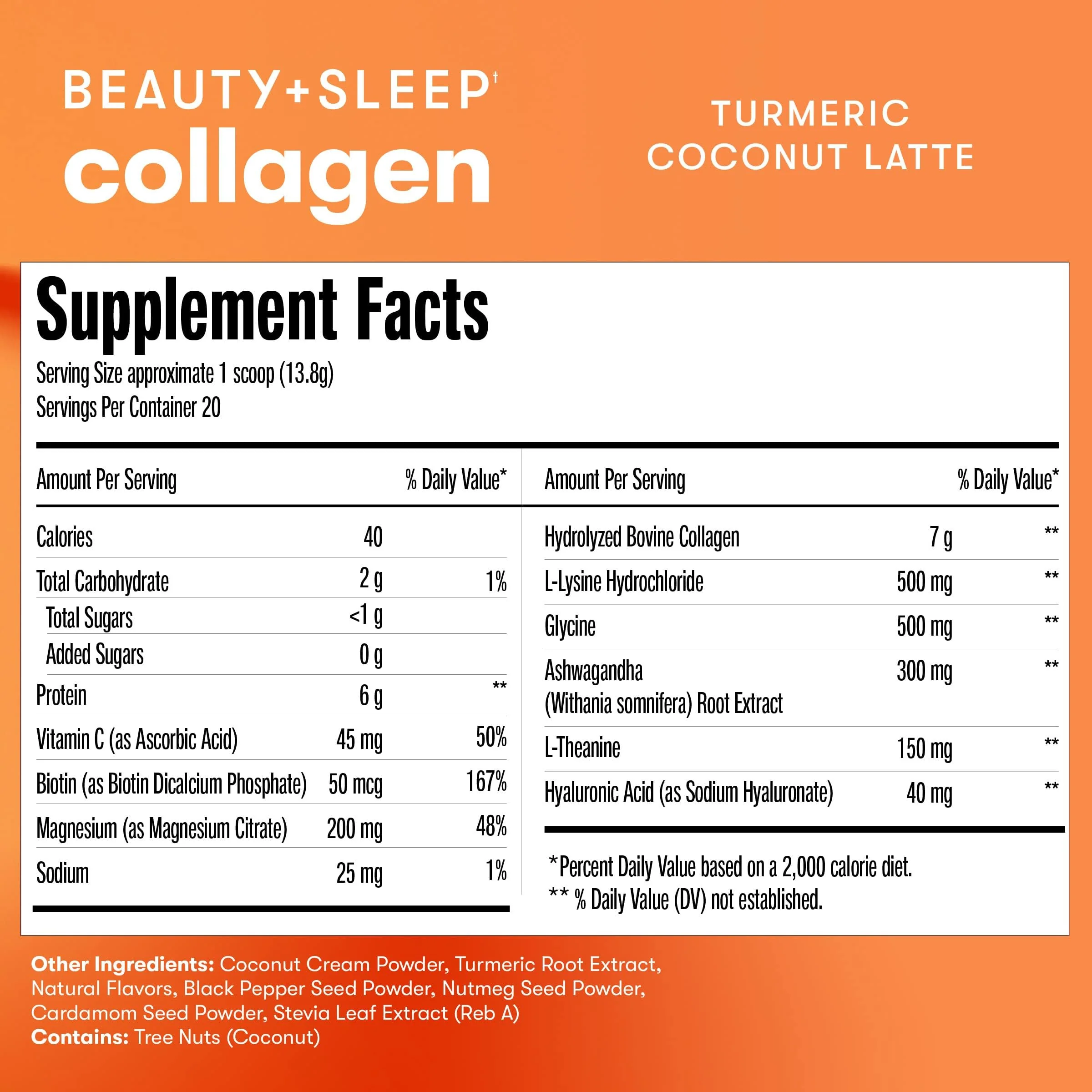 Beauty + Sleep Collagen Protein Powder – Turmeric Coconut Latte | Perfect Keto - Image 7