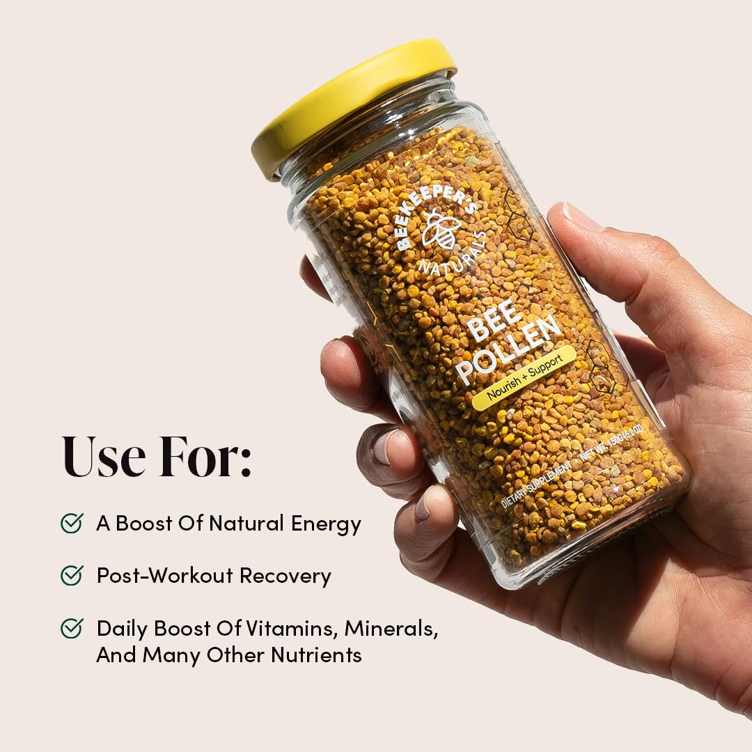 Beekeeper's Naturals – 100% Raw Bee Pollen Granules (5.2 oz) – Paleo & Keto, Gluten Free - Image 3