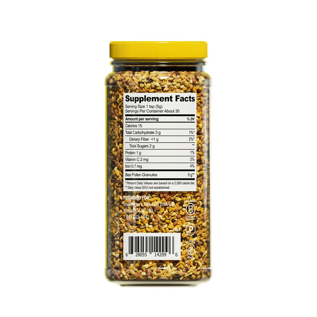 Beekeeper's Naturals – 100% Raw Bee Pollen Granules (5.2 oz) – Paleo & Keto, Gluten Free - Image 9