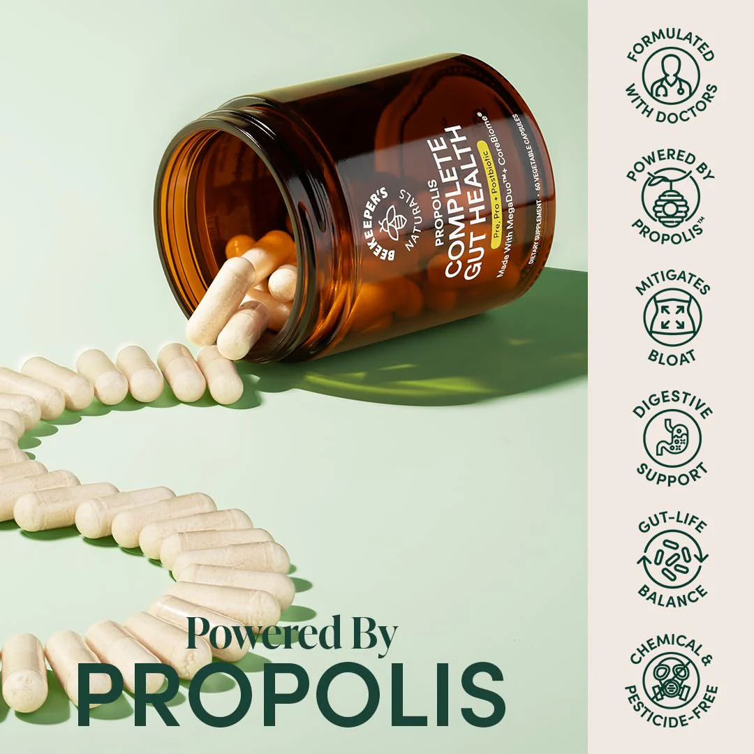 Beekeeper's Naturals Complete Gut Health - 3-in-1 Prebiotic, Probiotic & Postbiotic (60 cap) - Image 11