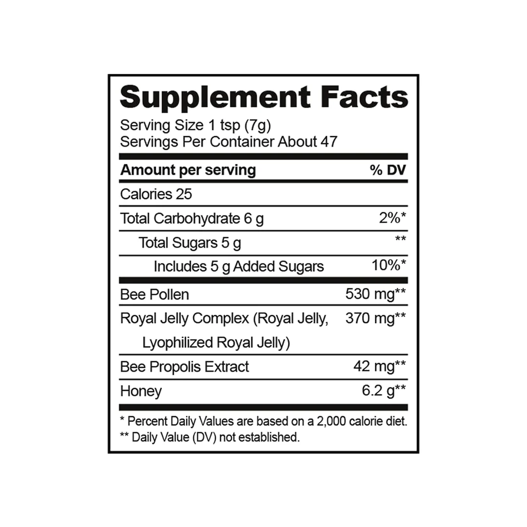Beekeeper's Naturals Superfood Honey – Bee Pollen, Royal Jelly & Propolis (11.6 oz) - Image 5