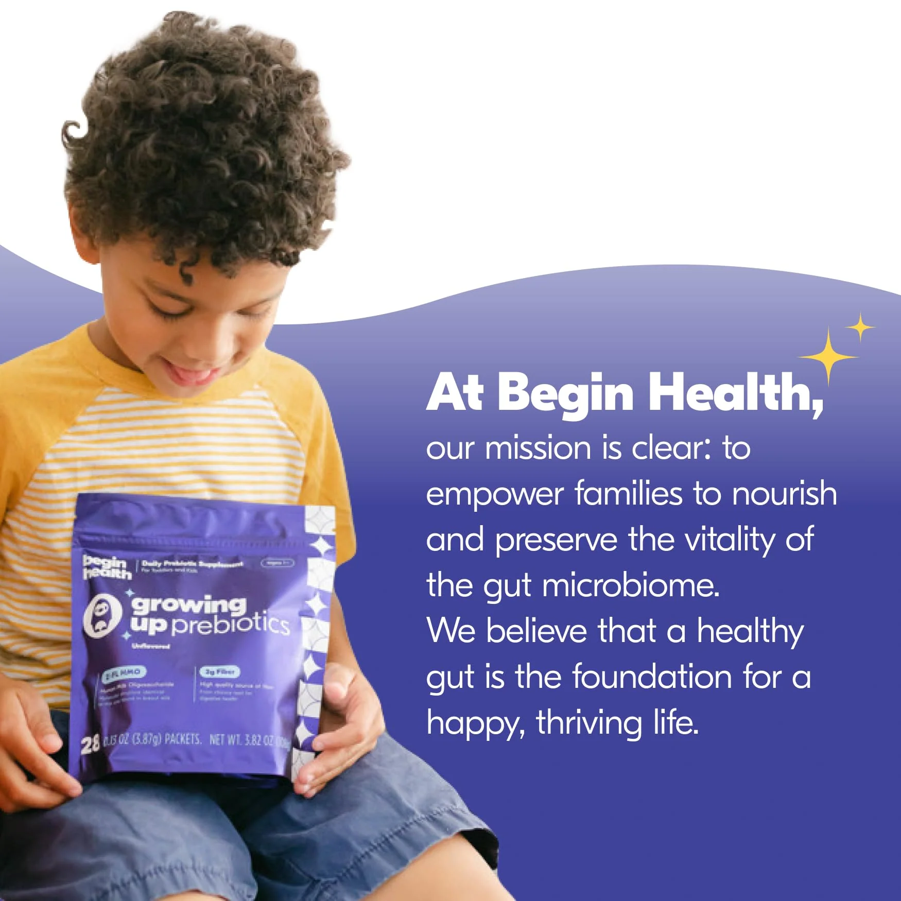 Begin Health Growing Up Prebiotics for Kids – 28-Pack Unflavored Prebiotic Powder - Image 8