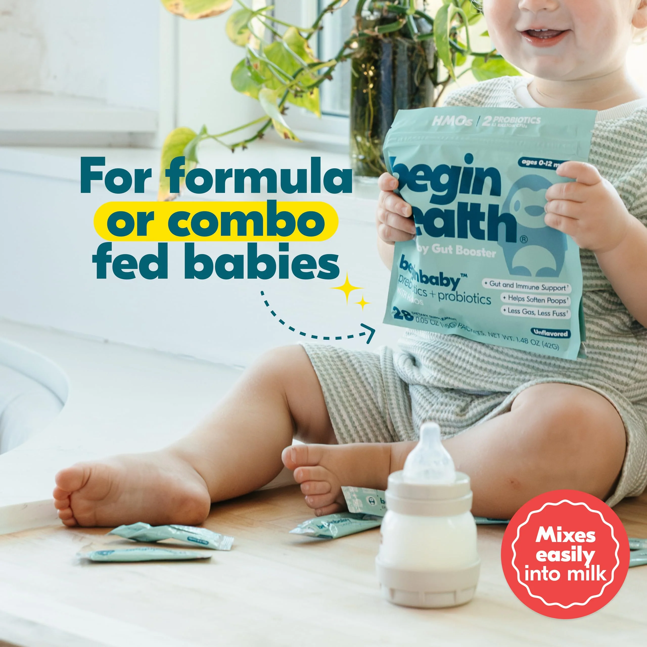 BeginBaby Prebiotics & Probiotics for Infants (0-12 Months) | Begin Health, 28-Pack Unflavored - Image 14