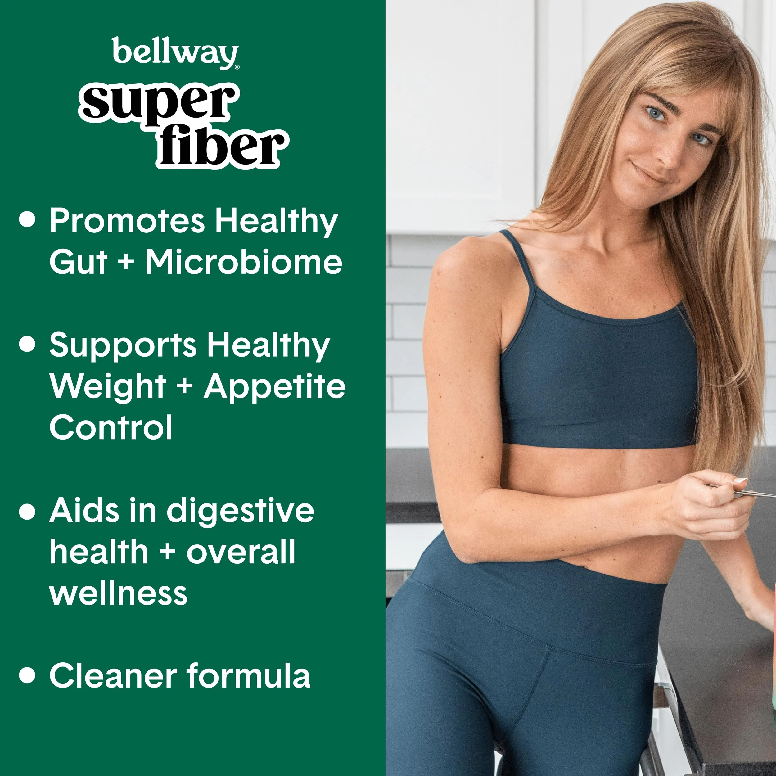 Bellway Super Fiber + Greens Powder | Sugar-Free Psyllium Husk Fiber (30 Servings) - Image 2