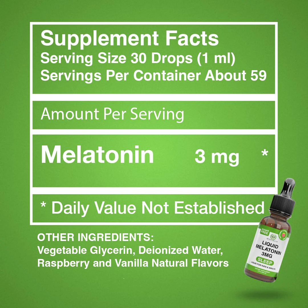 Benevolent 3mg Liquid Melatonin Drops – Fast-Acting Sleep Aid for Adults & Kids, Berry Vanilla (USA Made, 2 Month Supply) - Image 5