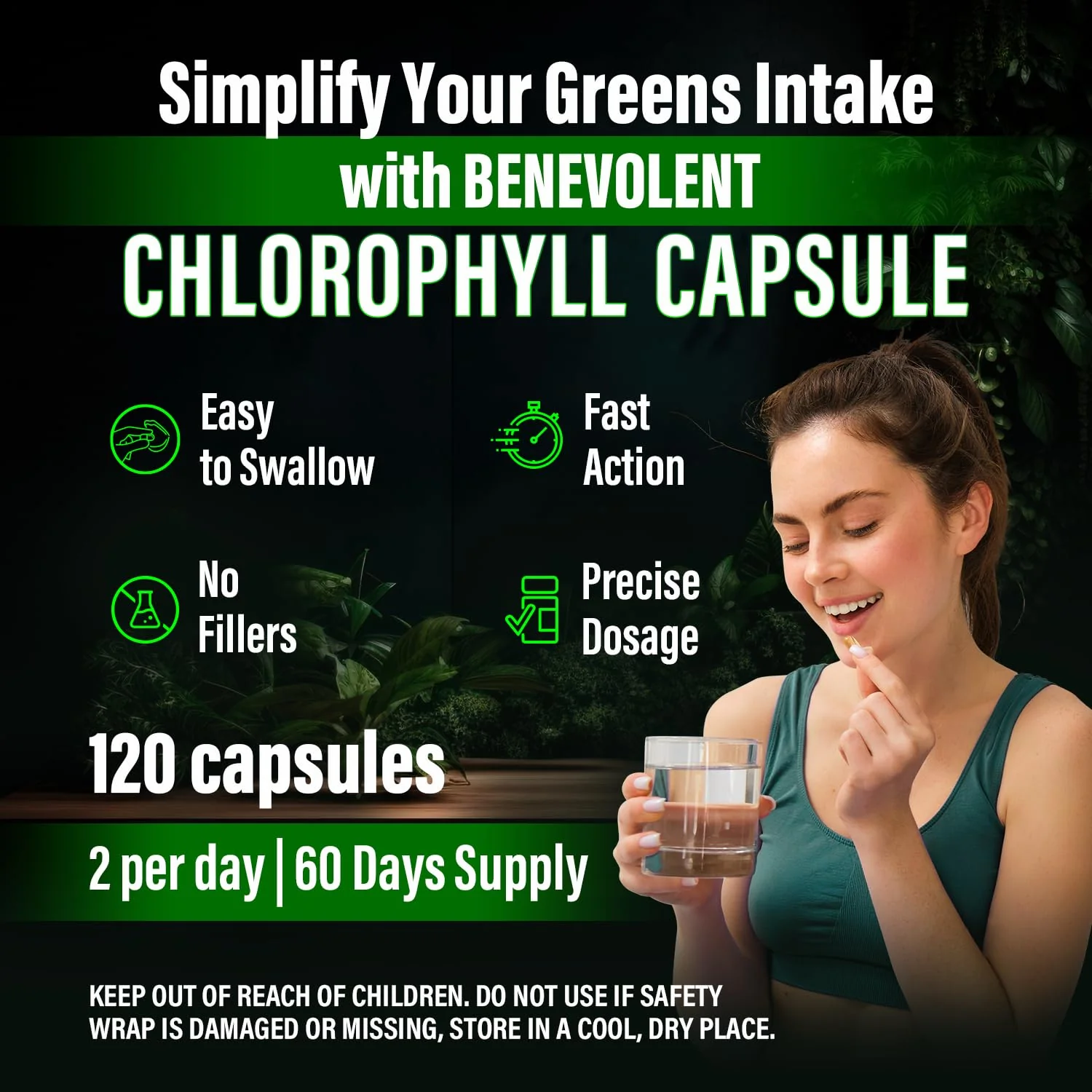 Benevolent Chlorophyll Capsules 350mg – 120 Caps | Natural, 20x Potency - Image 4