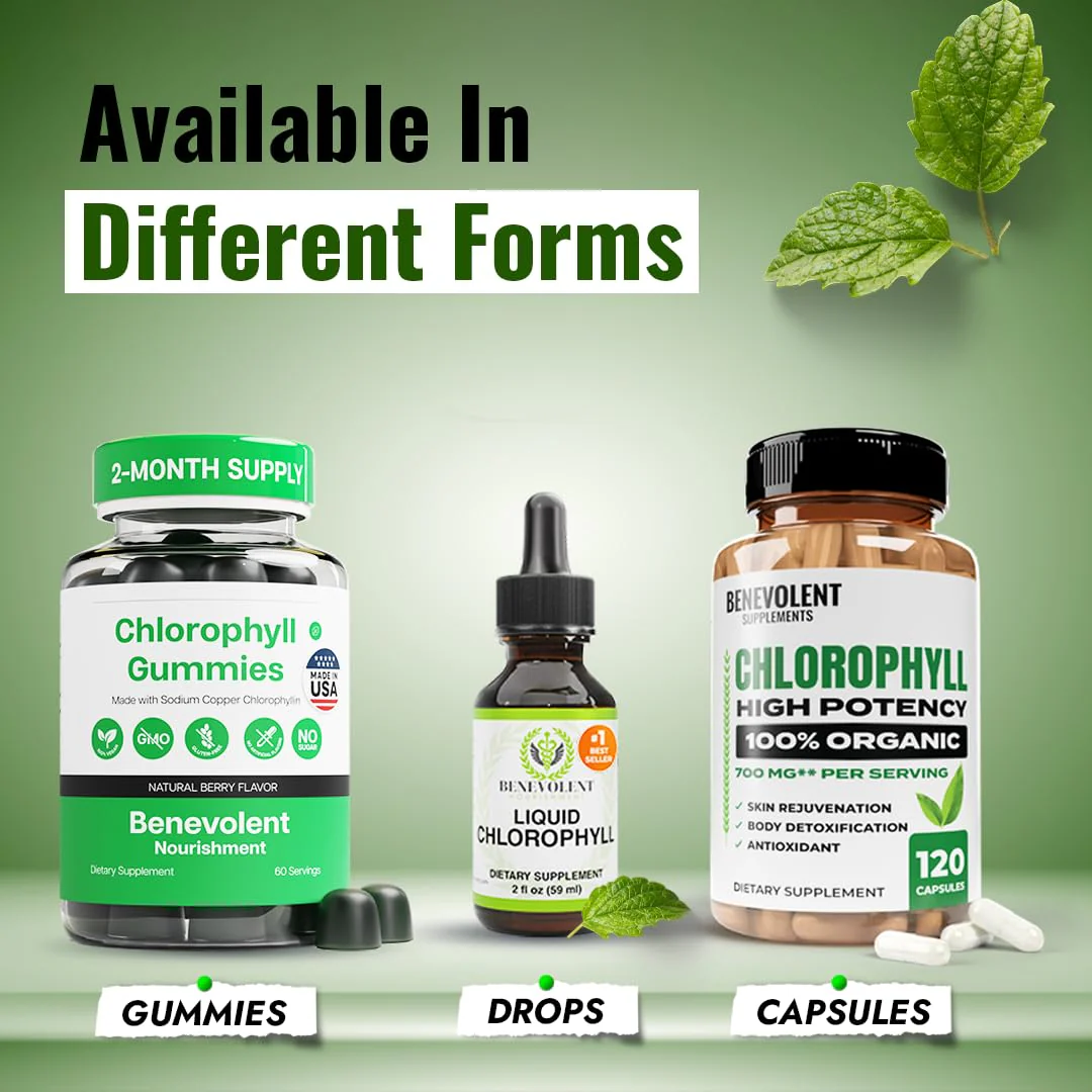Benevolent Chlorophyll Capsules 350mg – 120 Caps | Natural, 20x Potency - Image 9