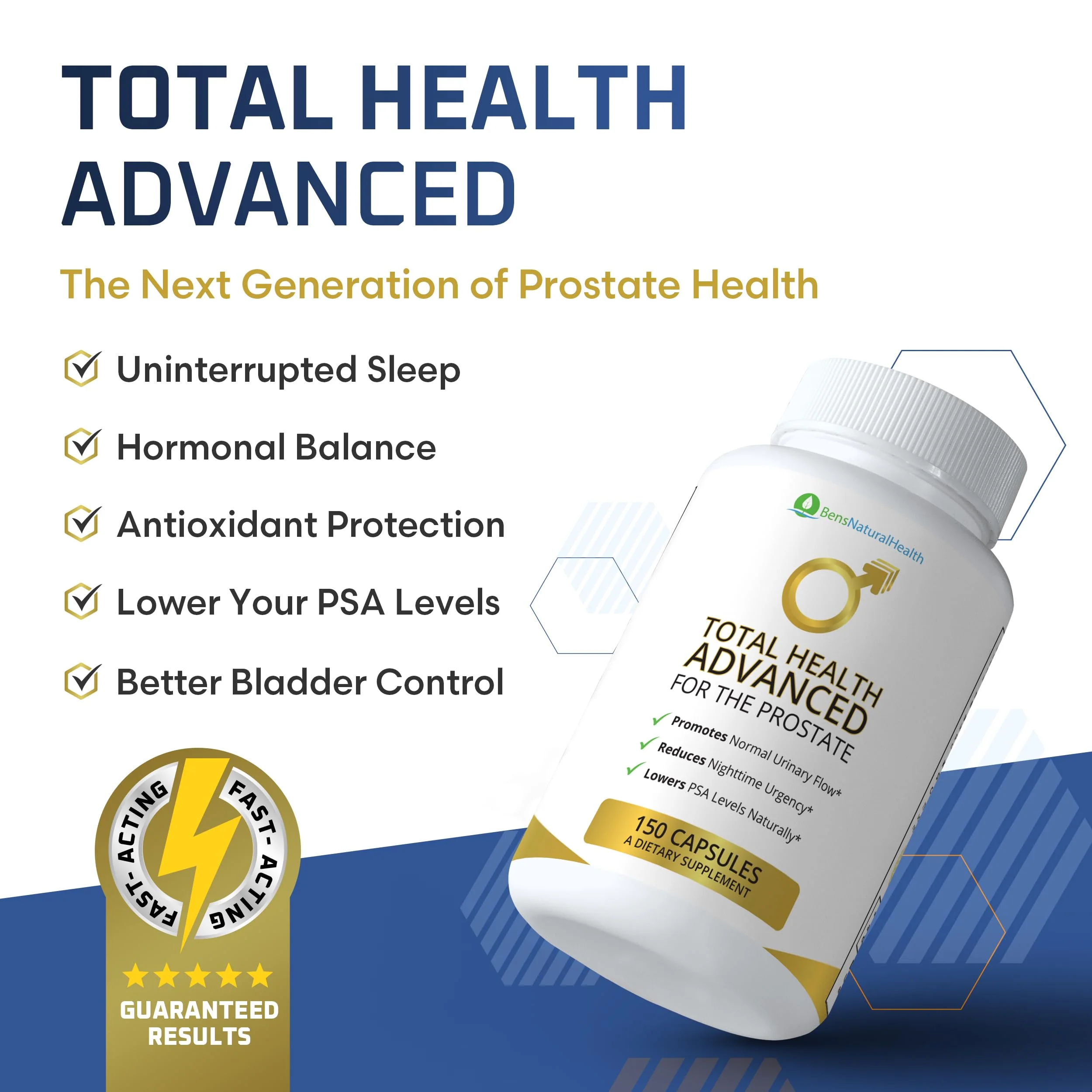 Ben's Natural Health Total Health Prostate Support – 29-Ingredient Formula, 150 Capsules - Image 2