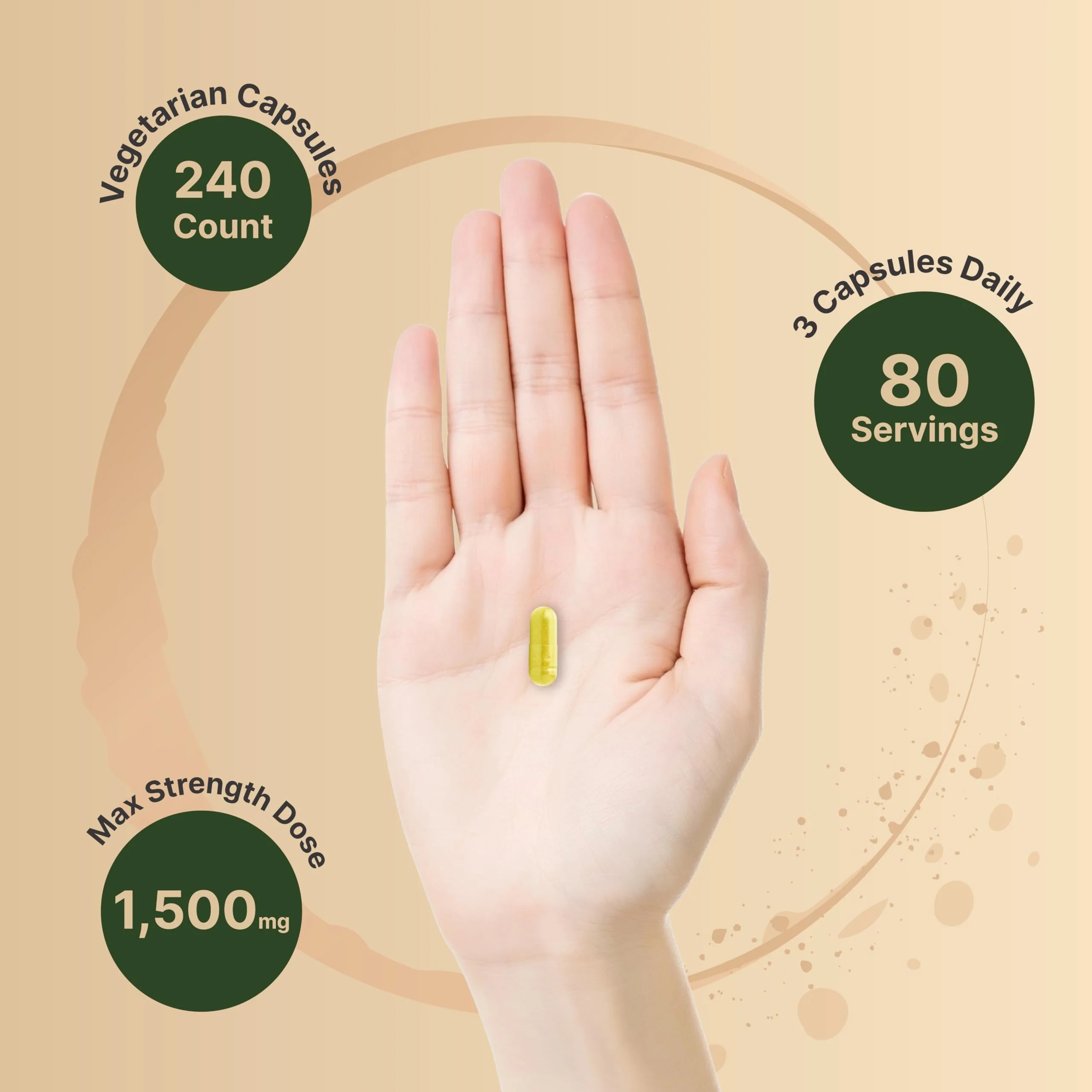 Berberine 1500mg with Cinnamon & Turmeric – 240 Veggie Capsules | 97% Pure Berberine HCL | Vegan, Non-GMO - Image 4