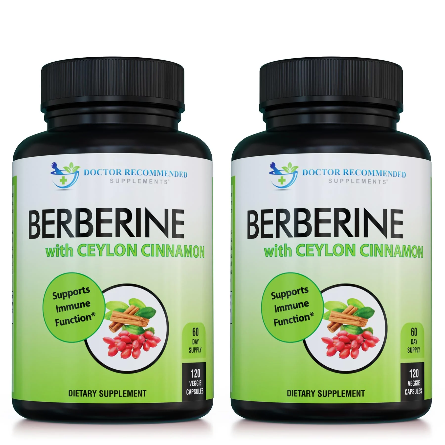 Berberine with Ceylon Cinnamon - 1200mg Berberine + 100mg Organic Cinnamon | 120 Veggie Capsules | 60-Day Supply (Pack of 2) | Doctor Recommended Supplements - Image 6