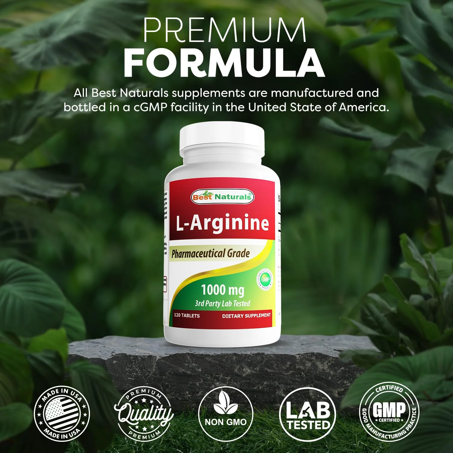 Best Naturals 3 Pack L-Arginine 1000 mg 120 Tablets - Pharmaceutical Grade L Arginine Supplement Promotes Nitric Oxide Synthesis (Total 360 Tablets) - Image 5