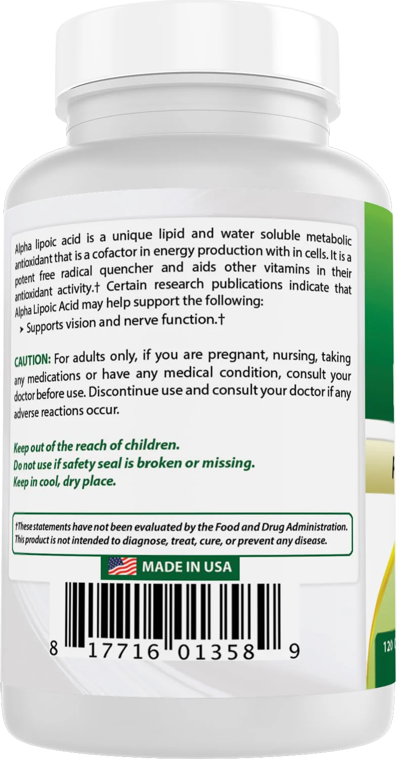 Best Naturals Alpha Lipoic Acid 300 mg - 120 Capsules (Pack of 3) - Image 7
