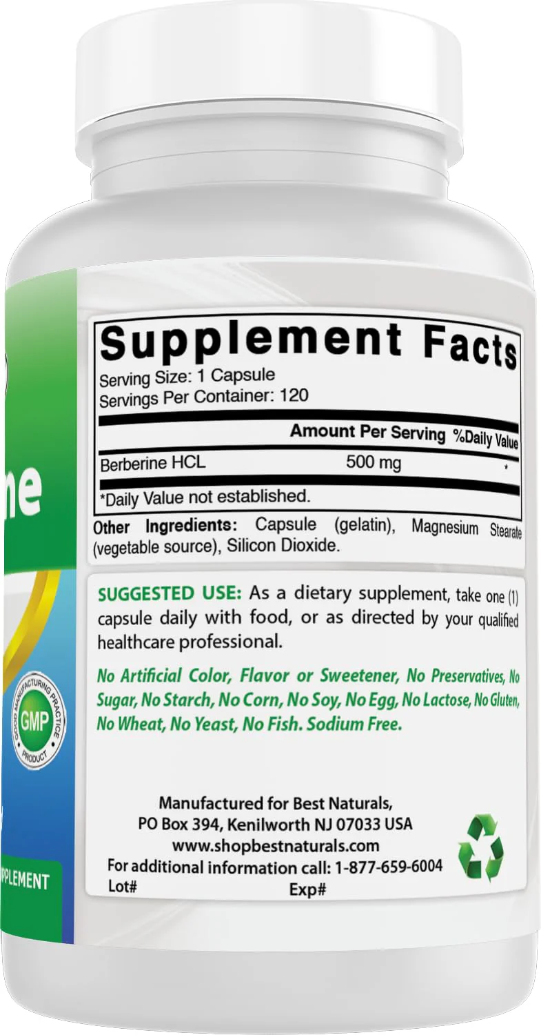 Best Naturals Berberine 500mg 120 Capsules – Immune, Cardiovascular & GI Support (Pack of 2) - Image 6