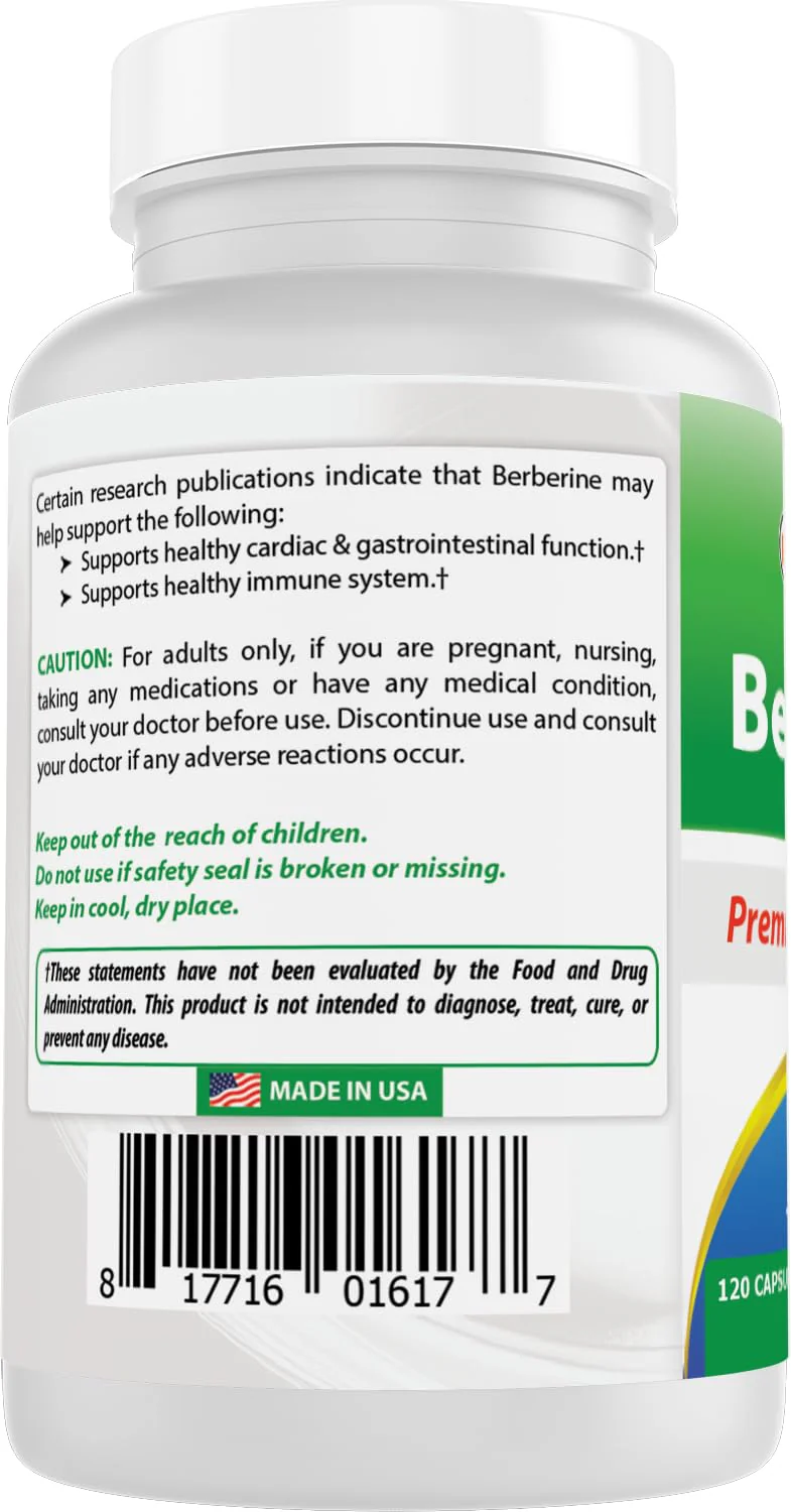 Best Naturals Berberine 500mg 120 Capsules – Immune, Cardiovascular & GI Support (Pack of 2) - Image 7