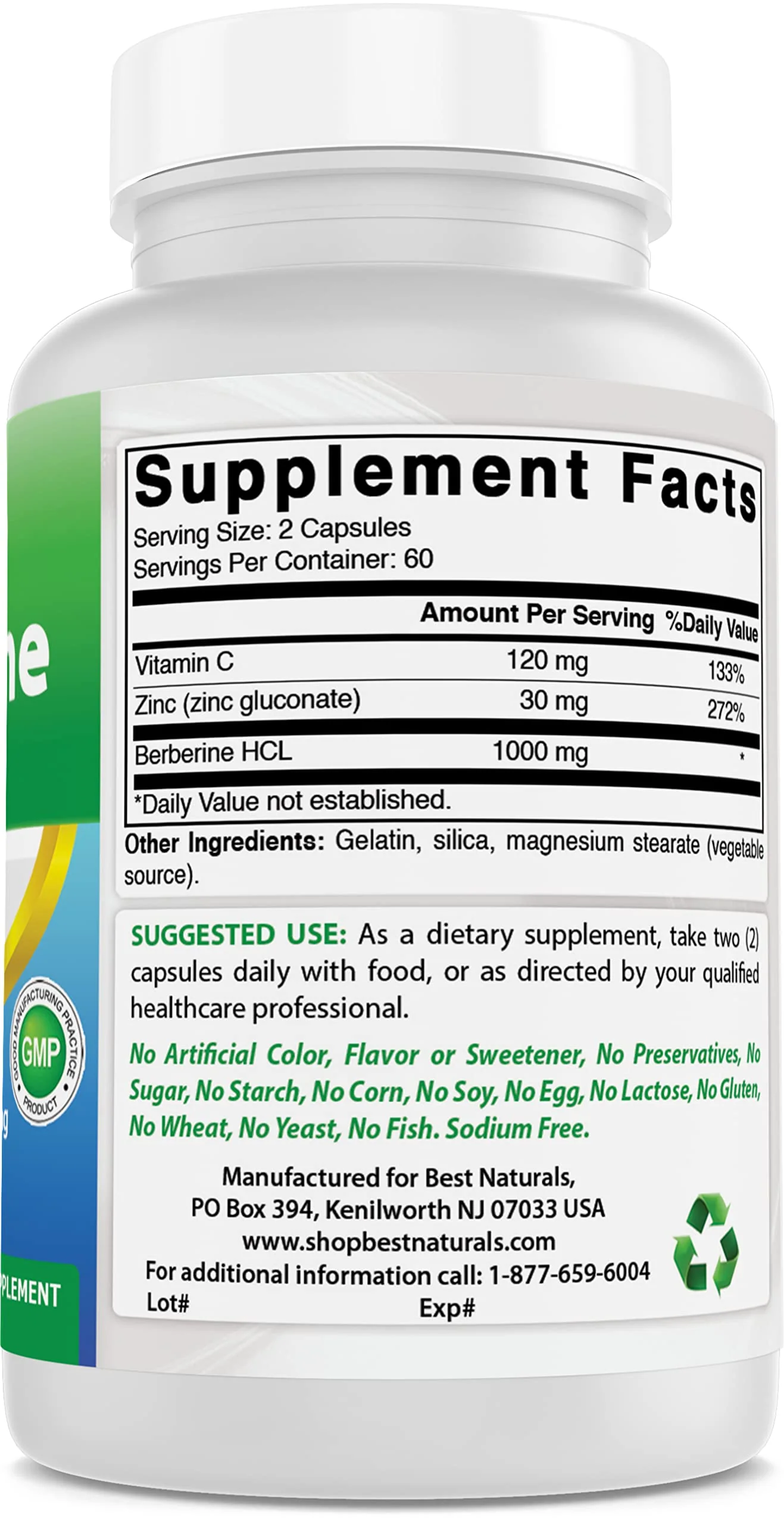 Best Naturals Berberine Plus 1000 mg/Serving - 120 Capsules (120 Count Pack of 3) - Image 6