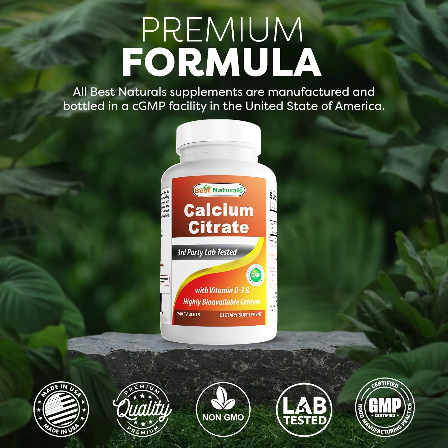 Best Naturals Calcium Citrate with Vitamin D-3 – 240 Tablets (Pack of 3) | Non-GMO, Gluten-Free - Image 12