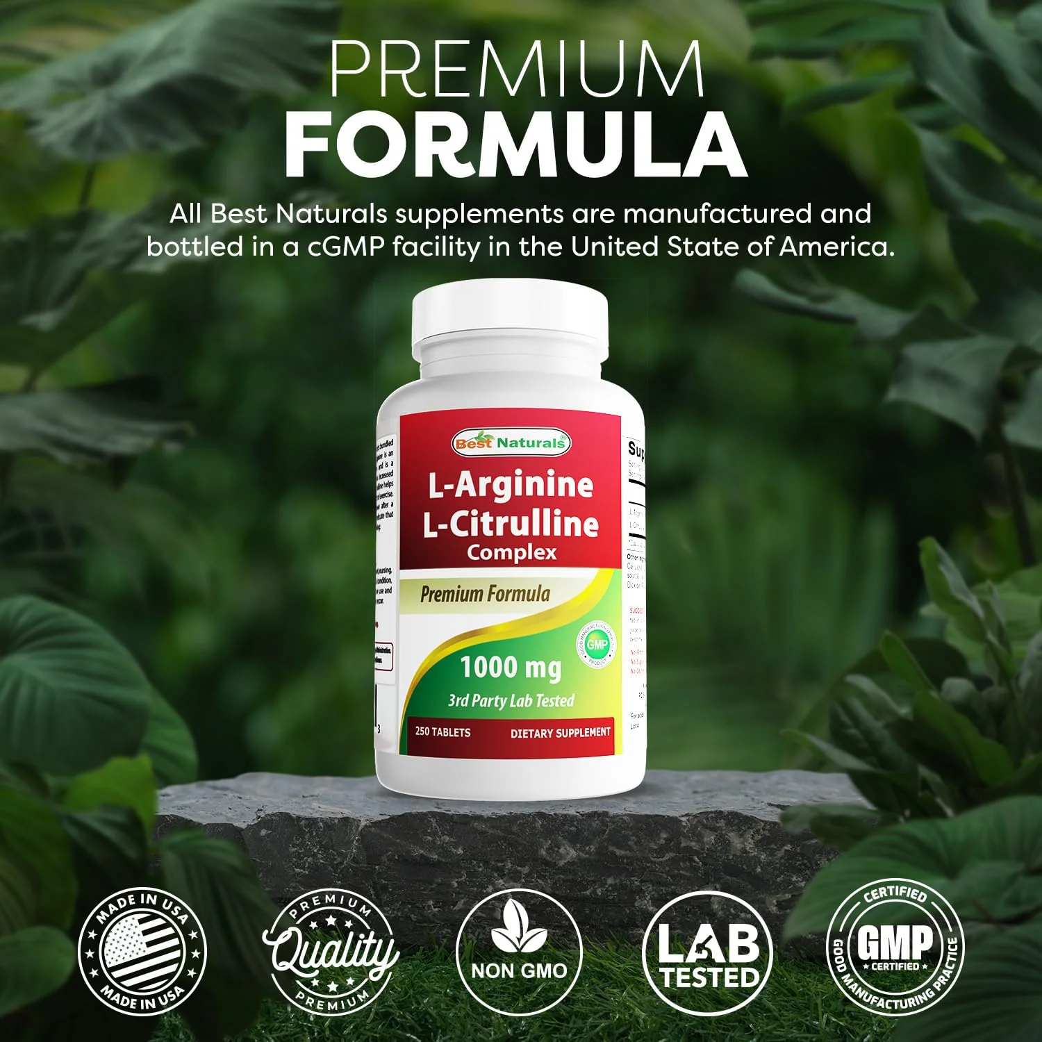 Best Naturals L-Arginine L-Citrulline Complex 1000 mg - 250 Tablets (Pack of 2) - Image 5