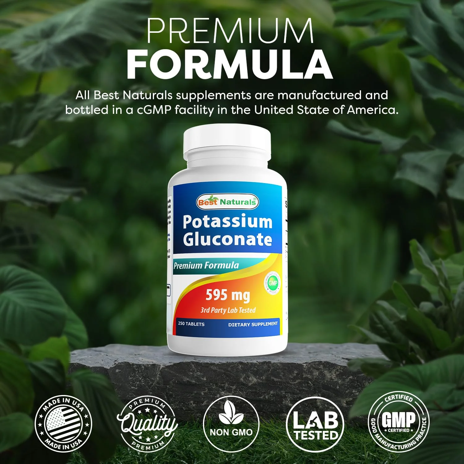 Best Naturals Potassium Gluconate 595 mg – 250 Tablets (Pack of 3) | Non-GMO & Gluten-Free - Image 5