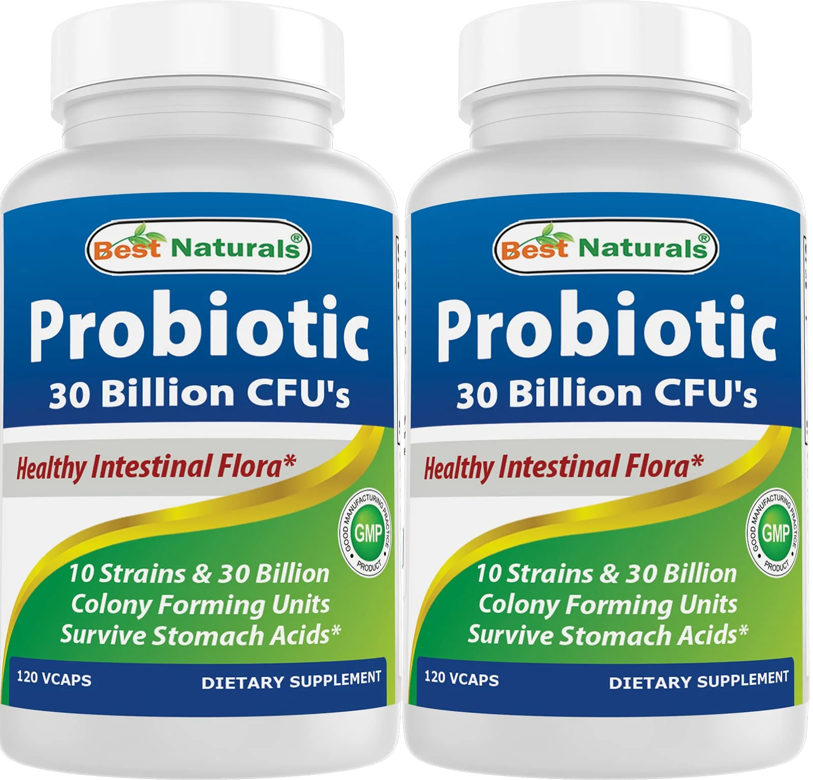 Best Naturals Probiotic 10 Strains - 30B CFU, Shelf-Stable, 120 Veggie Caps (2-Pack) - Image 8