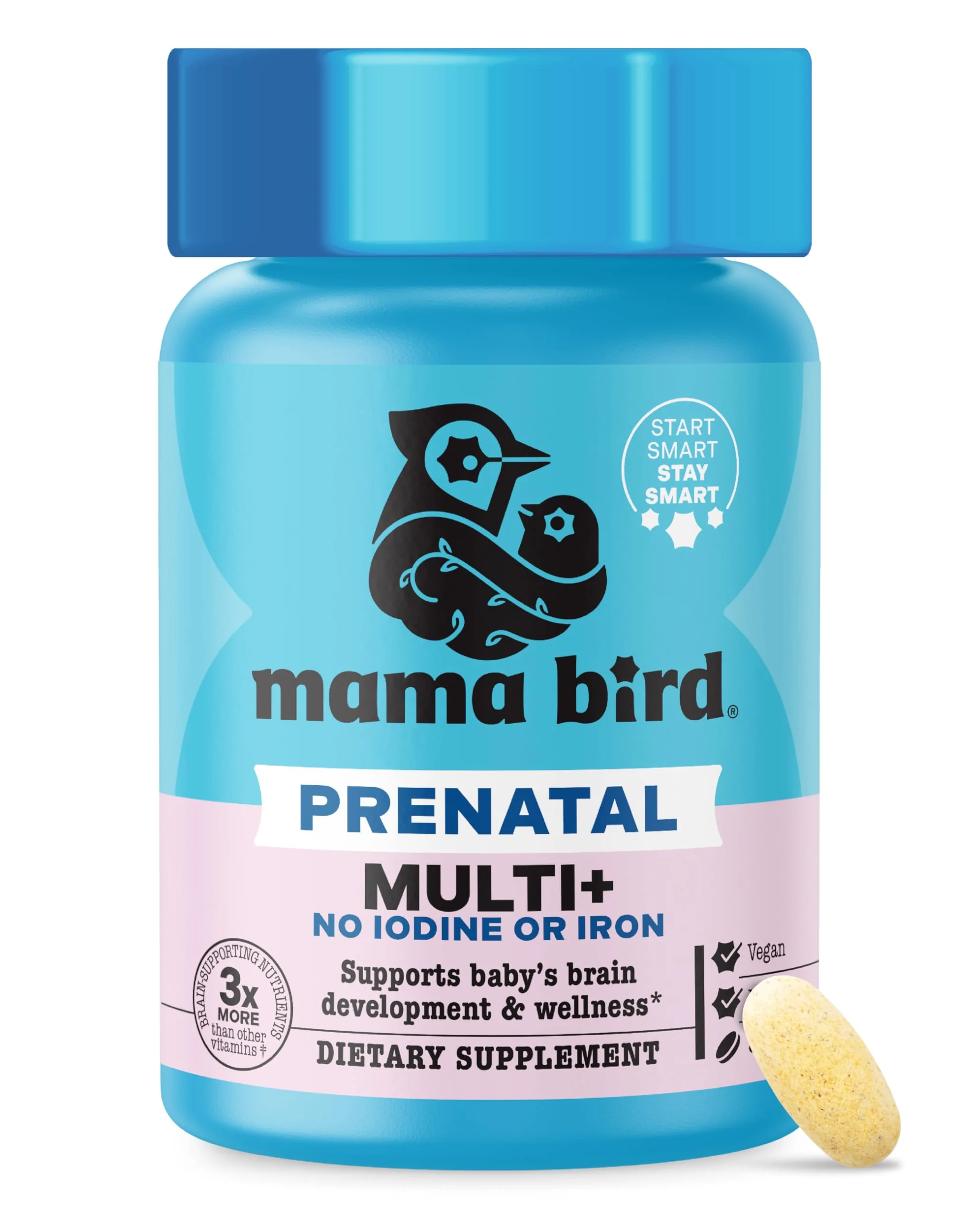 Best Nest Wellness Mama Bird Prenatal Multi+ No Iodine or Iron – 30 Servings, Brain-Ready Prenatal Vitamins - Image 8