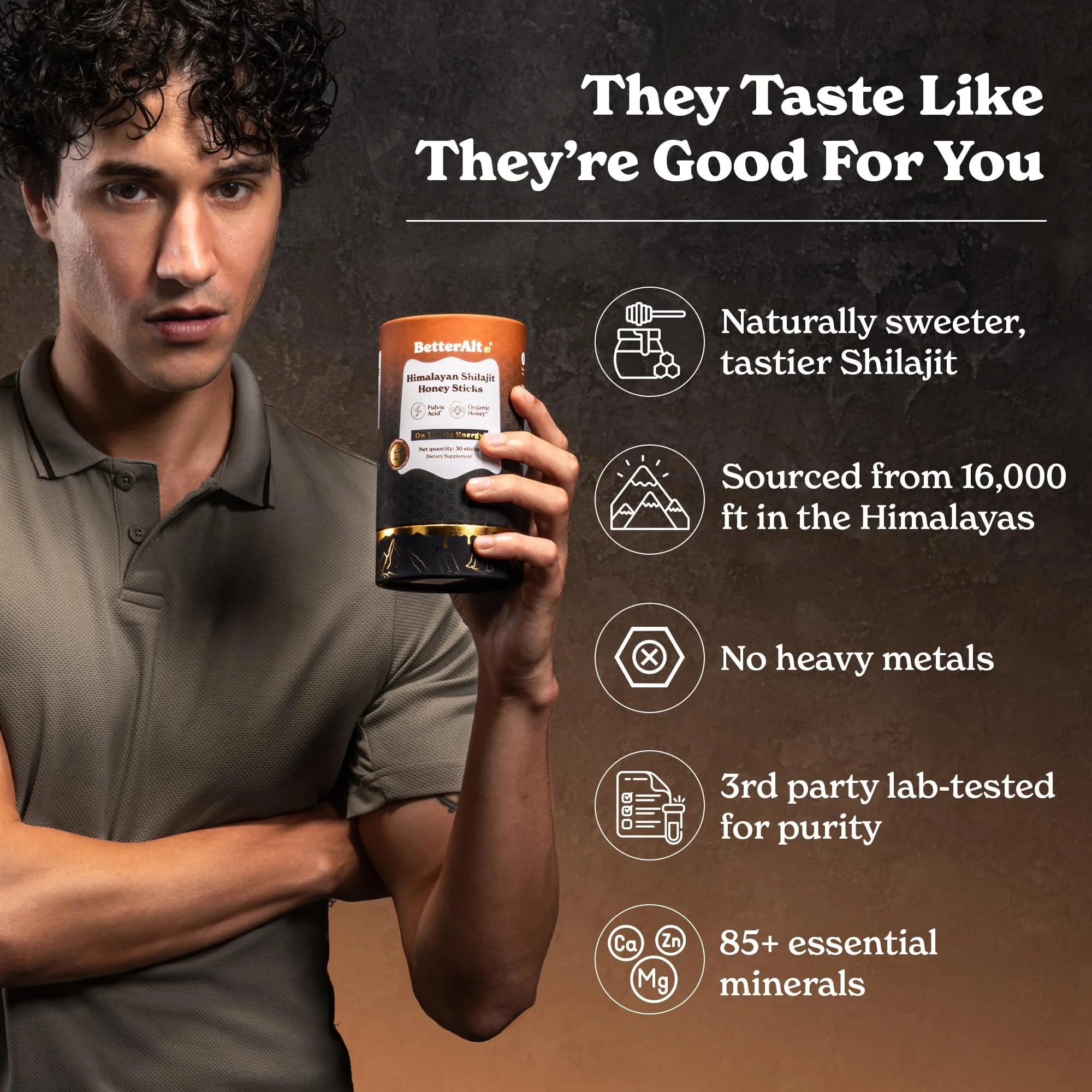 Better Alt Himalayan Shilajit + Honey Sticks – 30 Sticks for Energy, Immunity & Wellness | 85+ Trace Minerals, 75%+ Fulvic Acid - Image 4