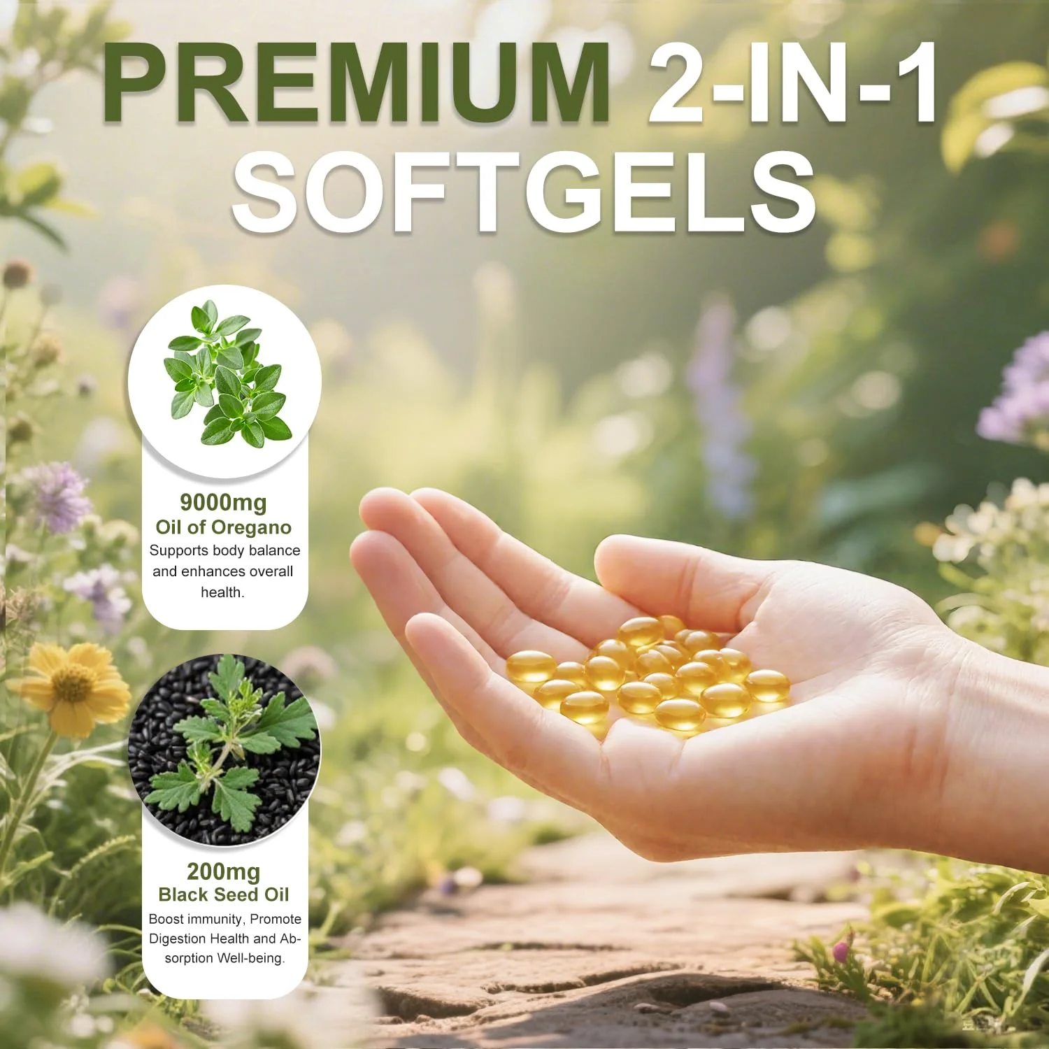 BEWORD Oil of Oregano 840 Softgels – 2-in-1 Oregano & Black Seed Oil for Immune & Antioxidant Support | Plant-Based, Non-GMO | 3-Pack - Image 15
