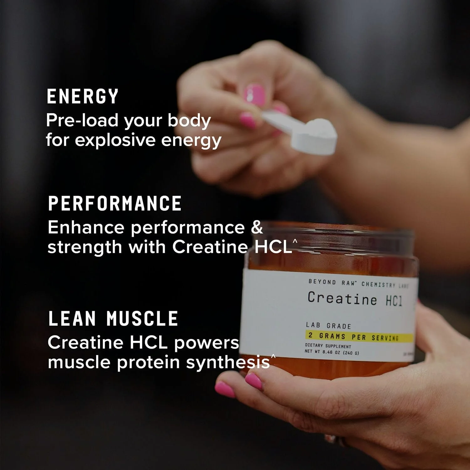 BEYOND RAW Creatine HCl Powder – Lab-Grade Creatine for Muscle, Energy, and Focus | 60 Servings - Image 6