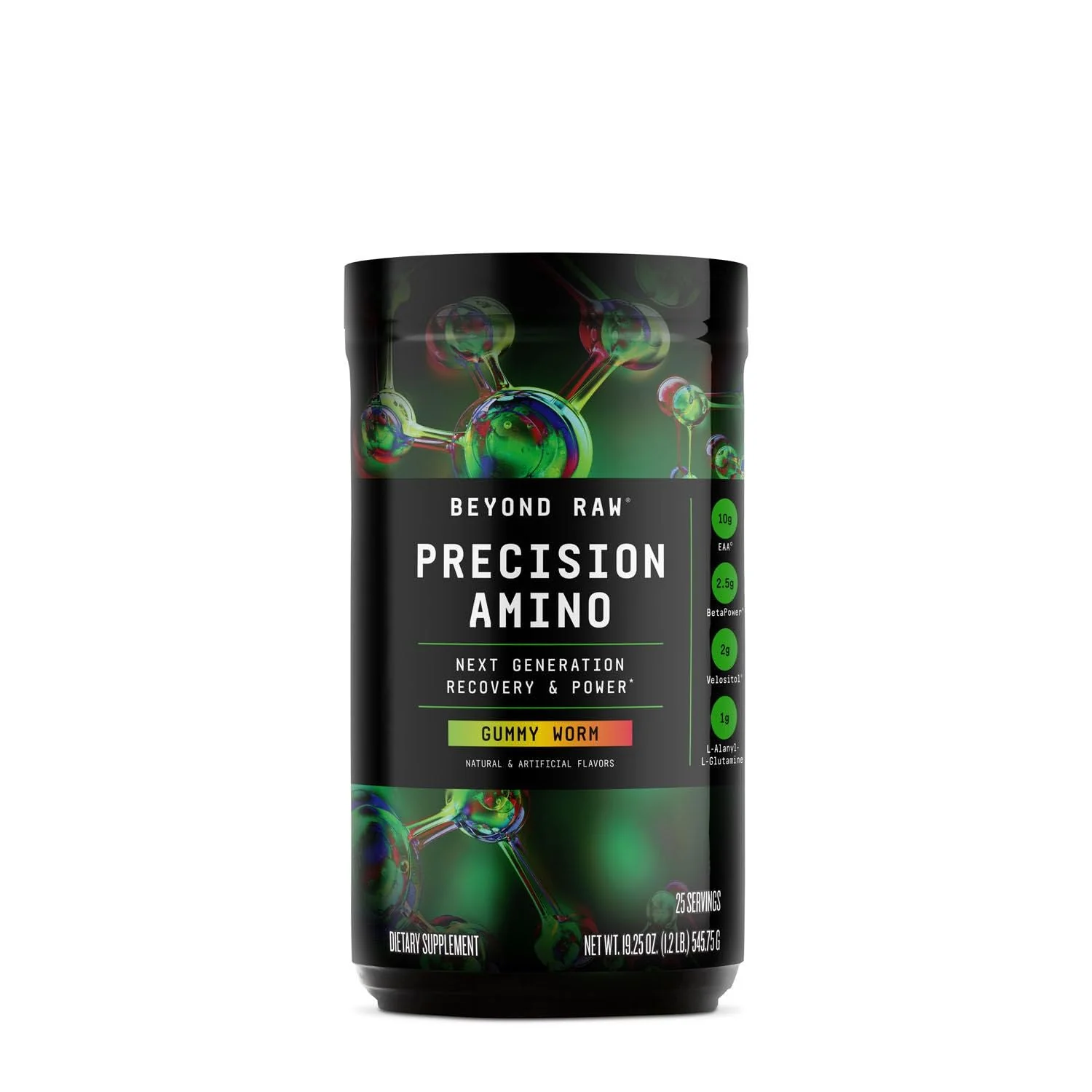 BEYOND RAW Precision Amino | 10g Essential Aminos, 8g BCAAs (2:1:1) + BetaPower & Velositol | Gummy Worm | 25 Servings - Image 8