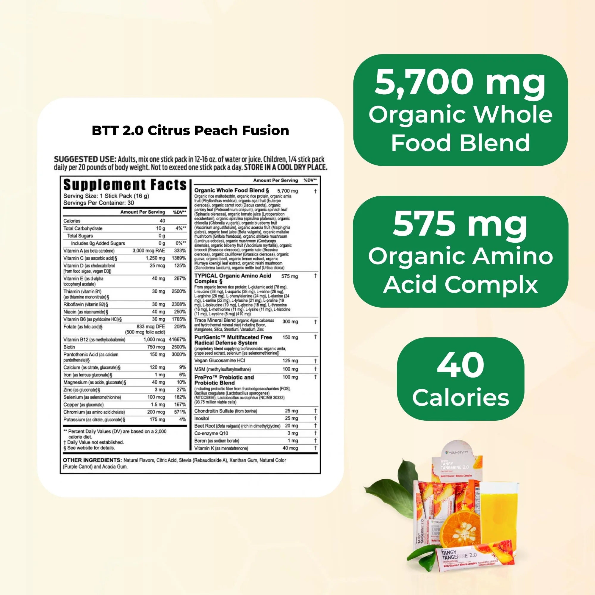 Beyond Tangy Tangerine 2.0 Citrus Peach Infusion Packets - 30 Count - Image 3