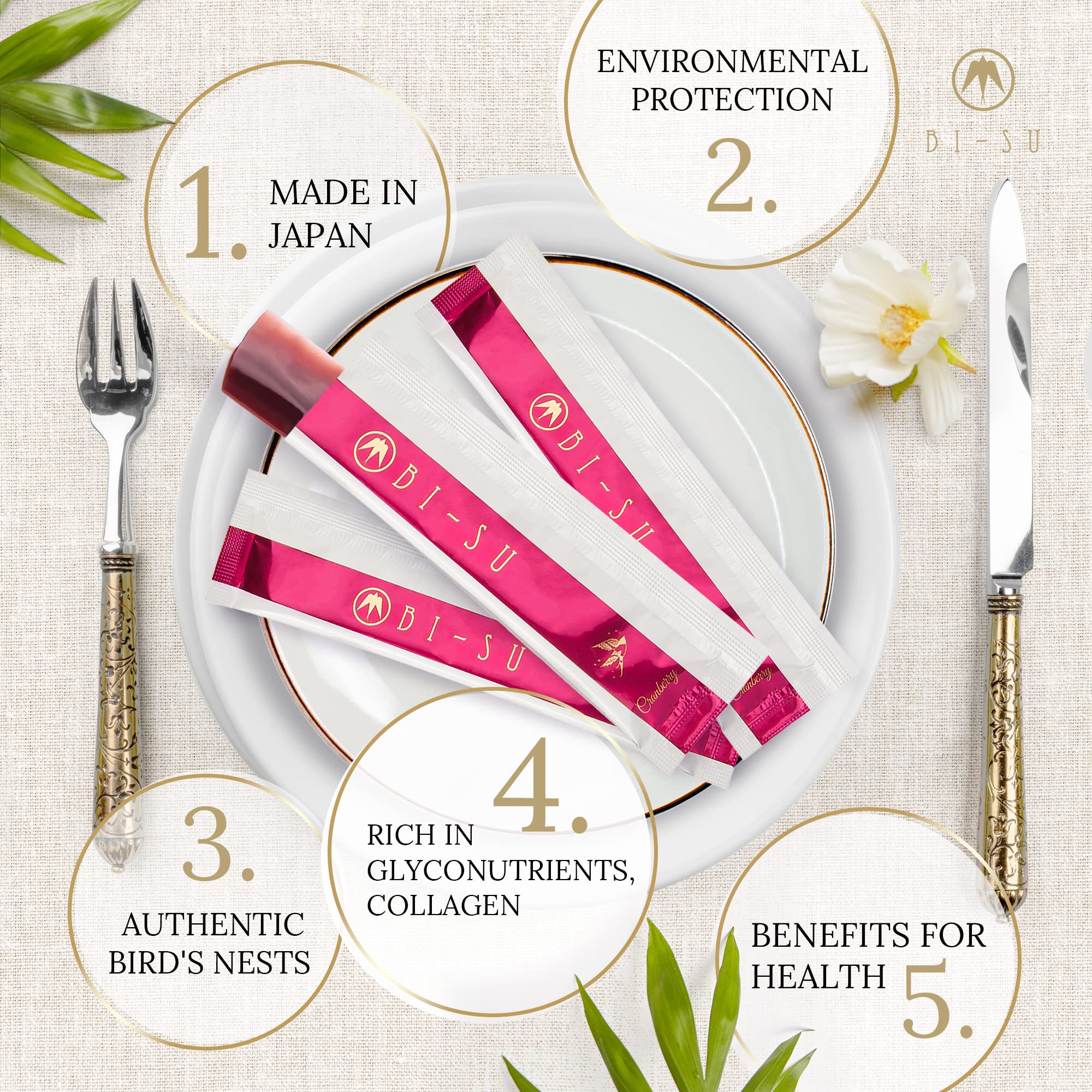 BI-SU Extract Jelly Stick | Natural Swiftlet Nests Extract, Collagen, Vitamin C, Japanese Skincare, Anti-Aging, Maintains Skin's Elasticity, Boosts Immune System, GI Health, Cranberry Flavor, 30 PCS - Image 2