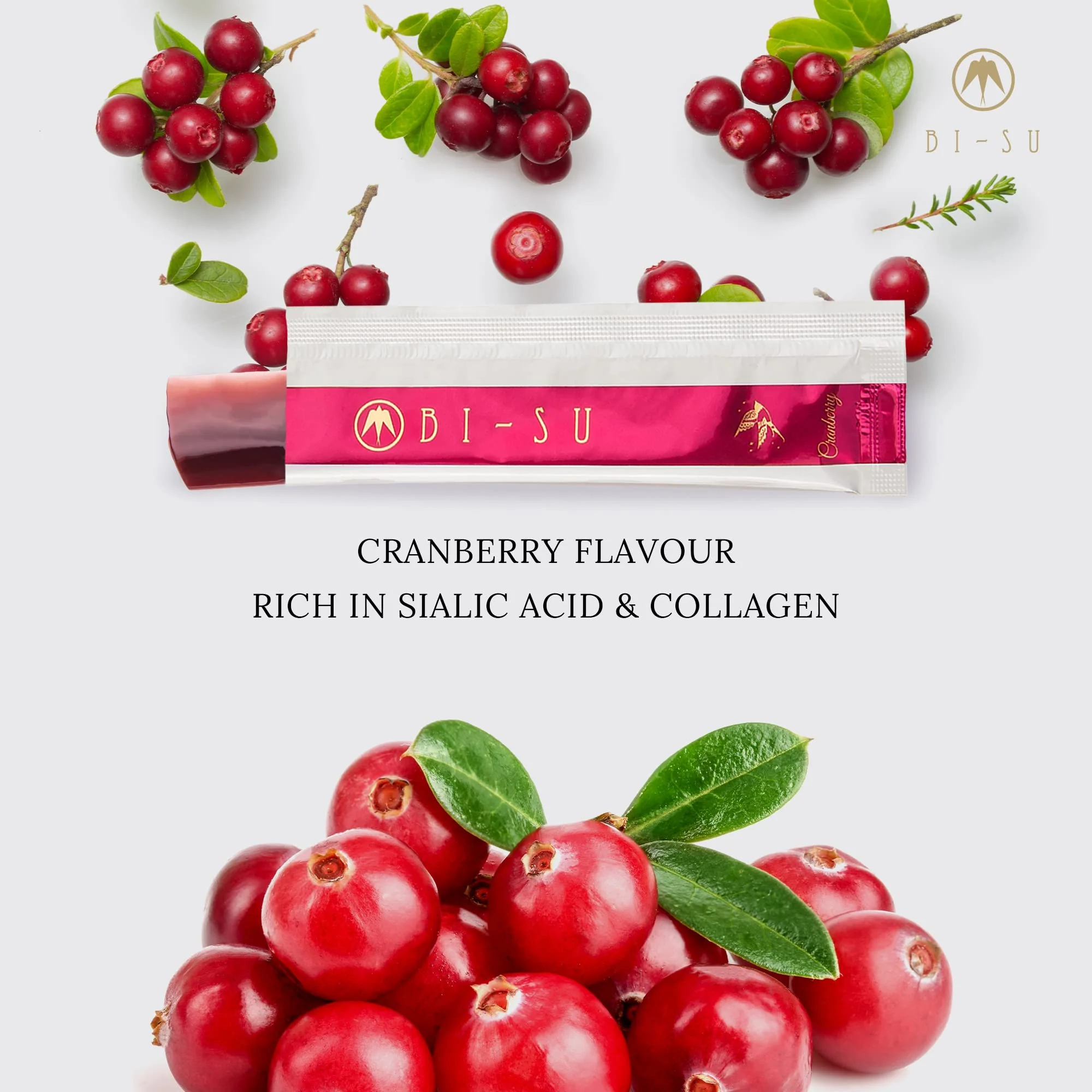 BI-SU Extract Jelly Stick | Natural Swiftlet Nests Extract, Collagen, Vitamin C, Japanese Skincare, Anti-Aging, Maintains Skin's Elasticity, Boosts Immune System, GI Health, Cranberry Flavor, 30 PCS - Image 3