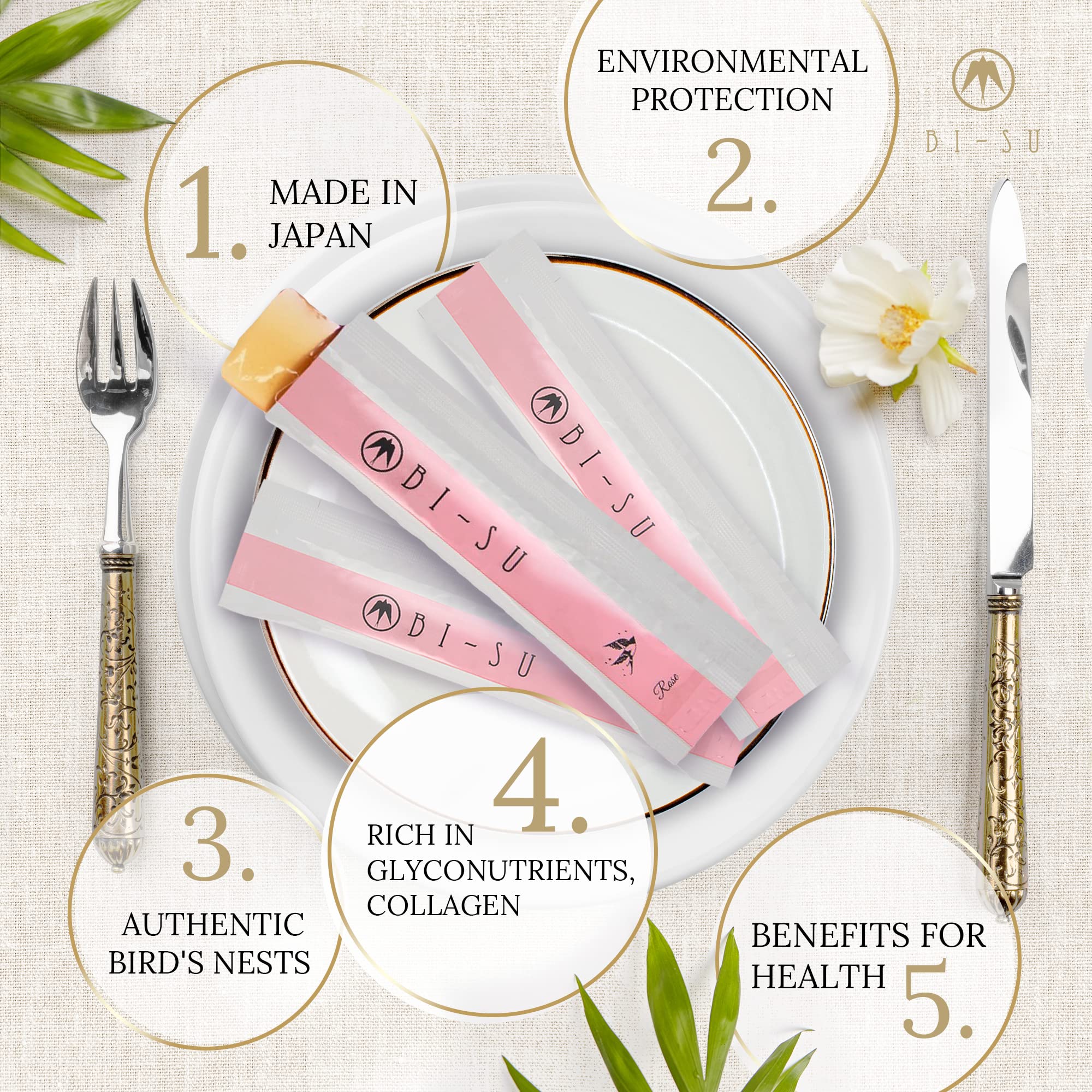 BI-SU Extract Jelly Stick | Swiftlet Nest, Collagen & Vitamin C | Rose Flavor, 7 pcs - Image 3
