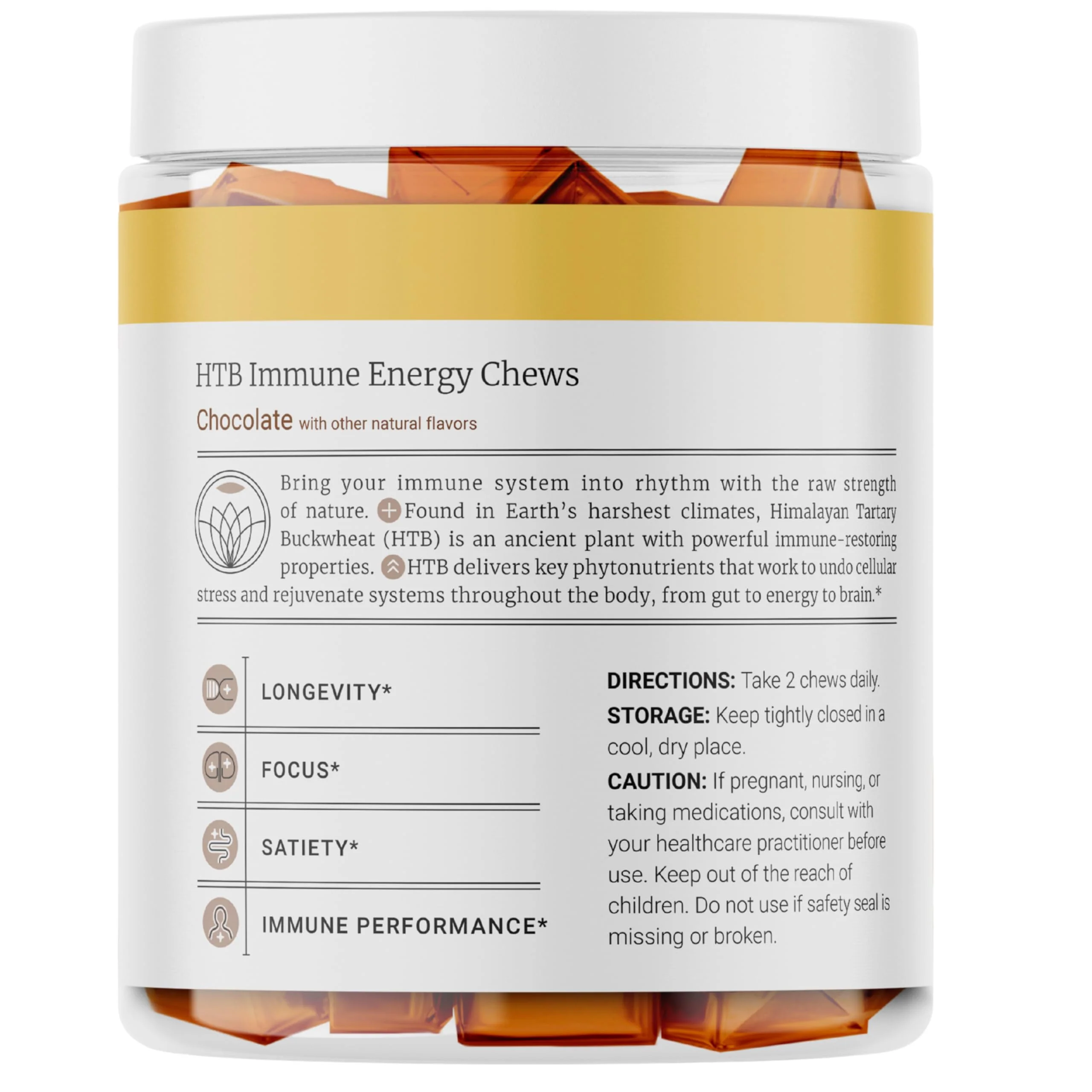 BIG BOLD HEALTH HTB Immune Energy Chews – Organic Tartary Buckwheat, Chocolate Flavor, Zinc & Vitamins (60 Chews) - Image 14