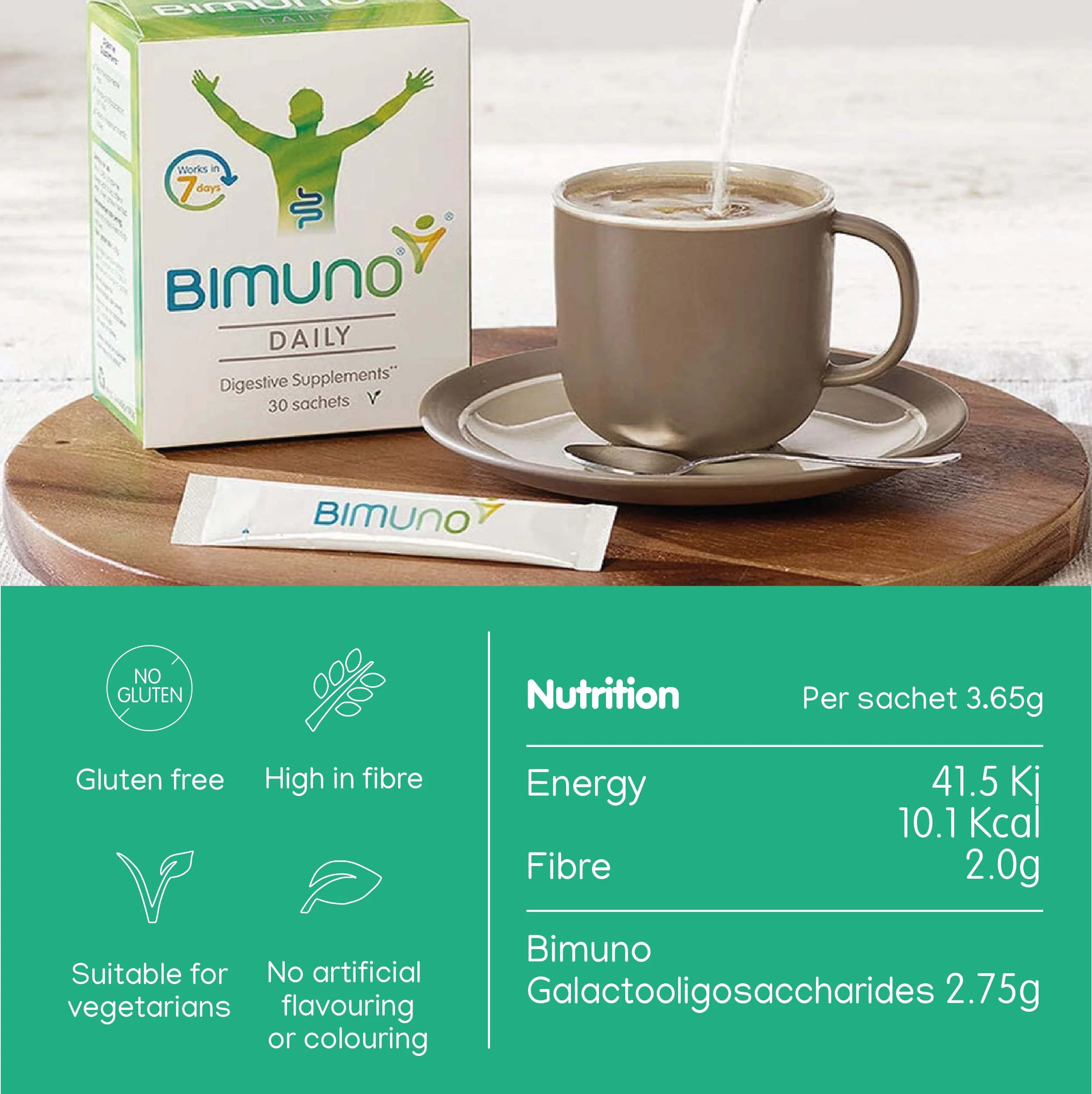 BIMUNO Immunity Food Supplement – Prebiotic Multivitamin for All Ages | Vitamin D3, C & Zinc | Gluten Free, Vegetarian, Halal, Kosher - Image 5