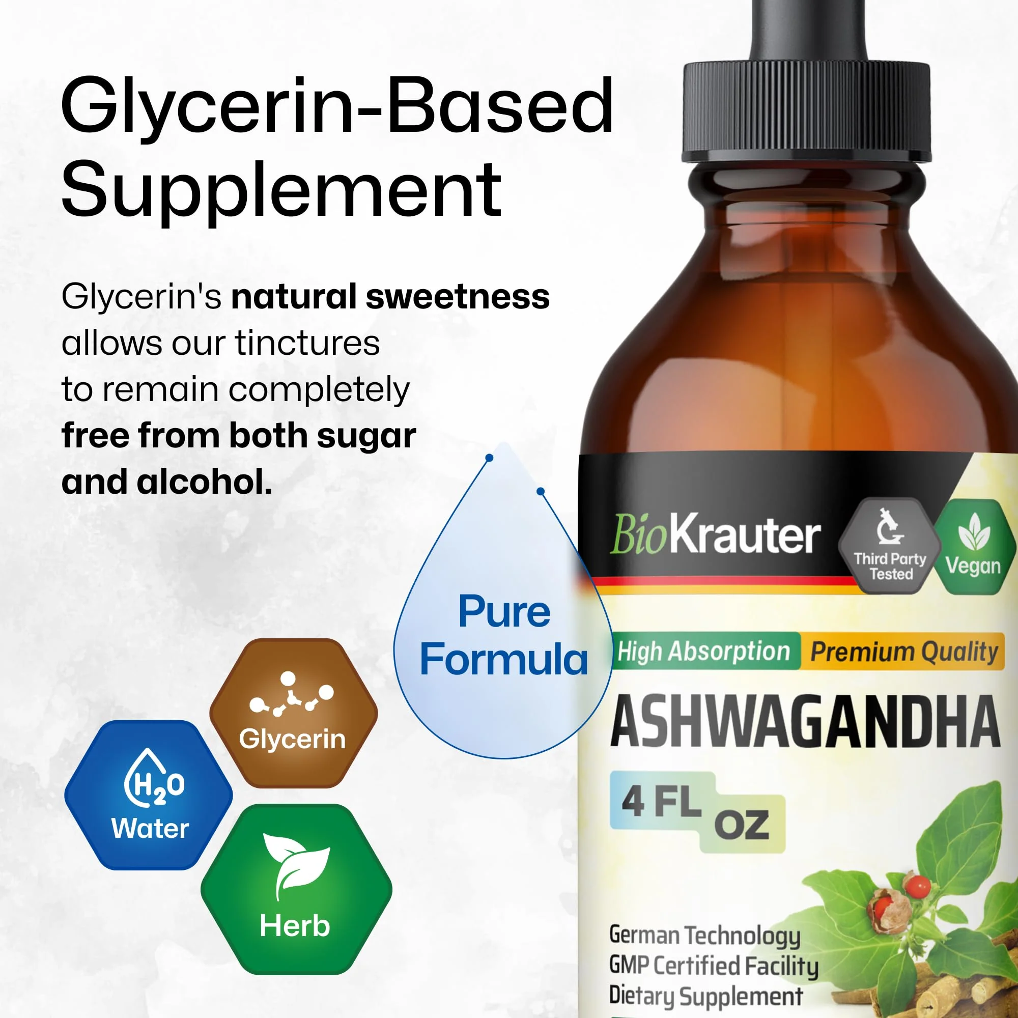 BIO KRAUTER Ashwagandha Liquid Drops – Calm Mood Support, Vegan, Alcohol & Sugar Free, 4 oz (Pack of 2) - Image 7