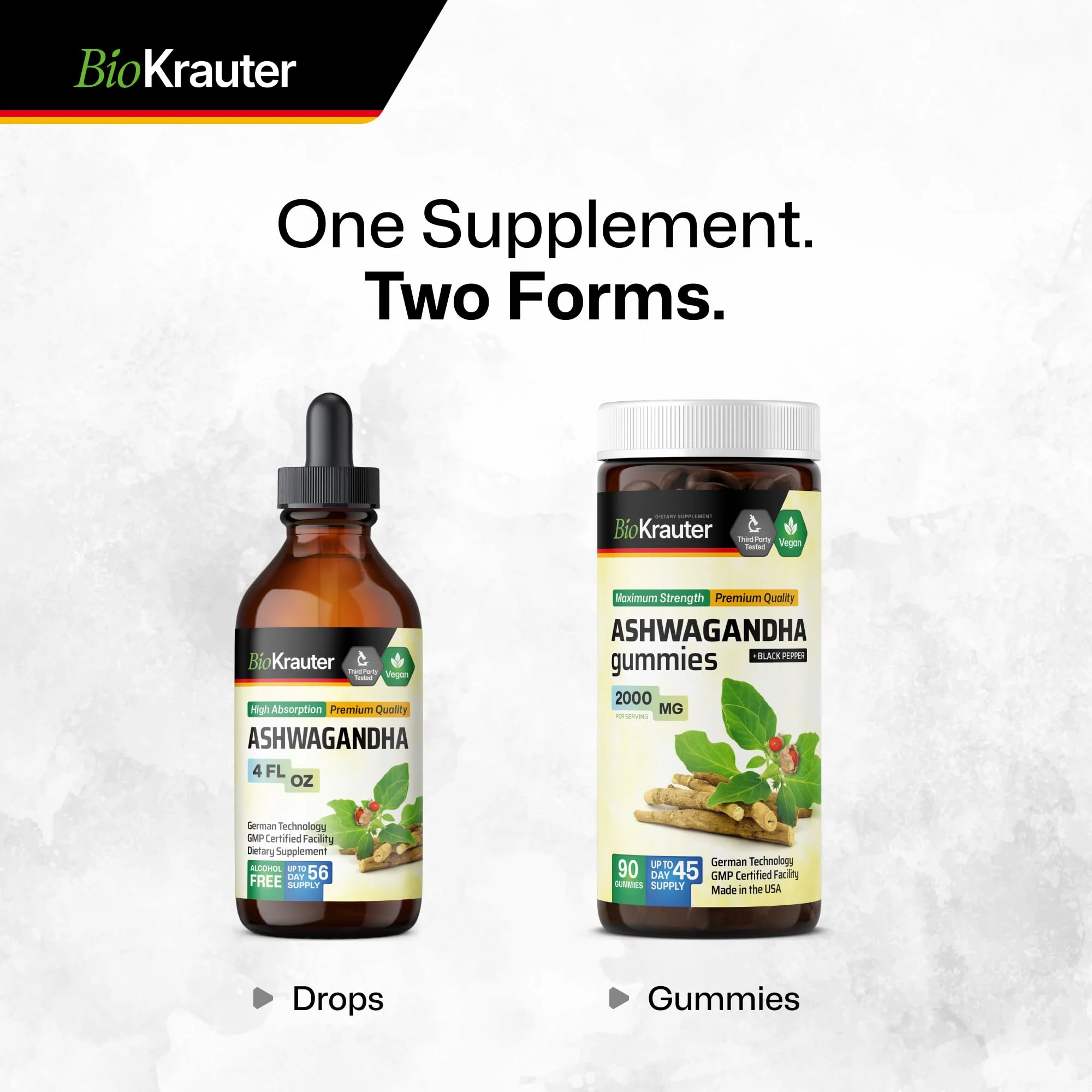 BIO KRAUTER Ashwagandha Liquid Drops – Calm Mood Support, Vegan, Alcohol & Sugar Free, 4 oz (Pack of 2) - Image 9