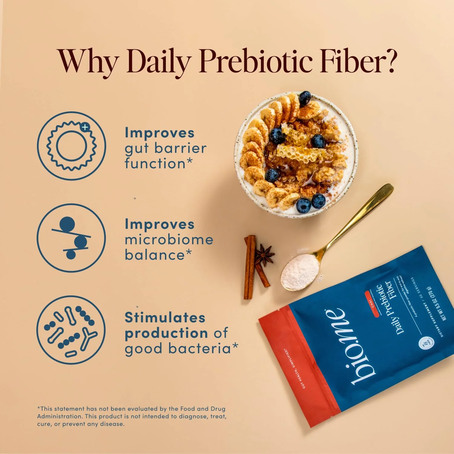 Bio.me Daily Prebiotic Fiber Powder – Chai, 7g per Serving | Digestive & Gut Health - Image 3