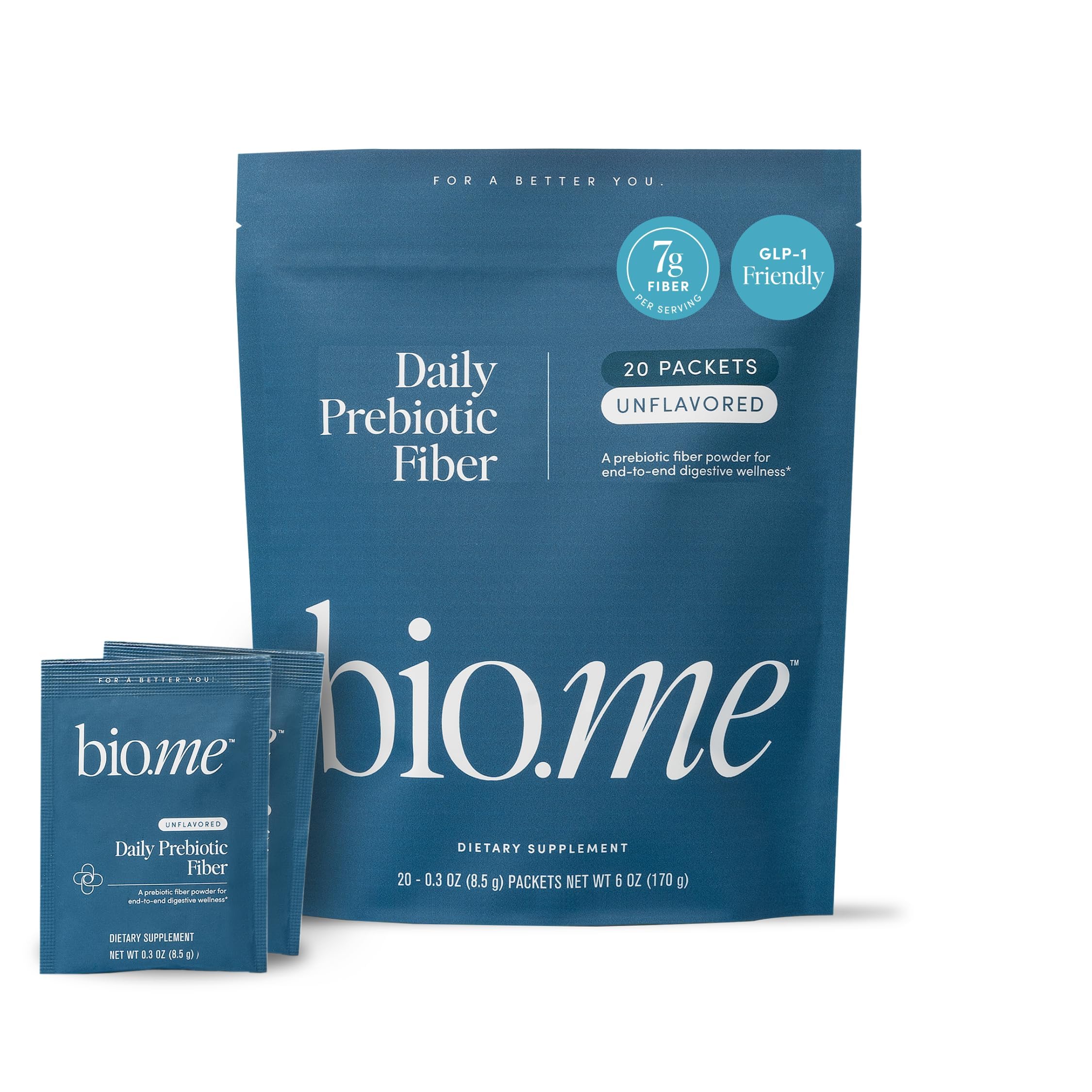 Bio.me Daily Prebiotic Fiber Powder Unflavored — 20 Travel Packs, 7g per Serving - Image 10