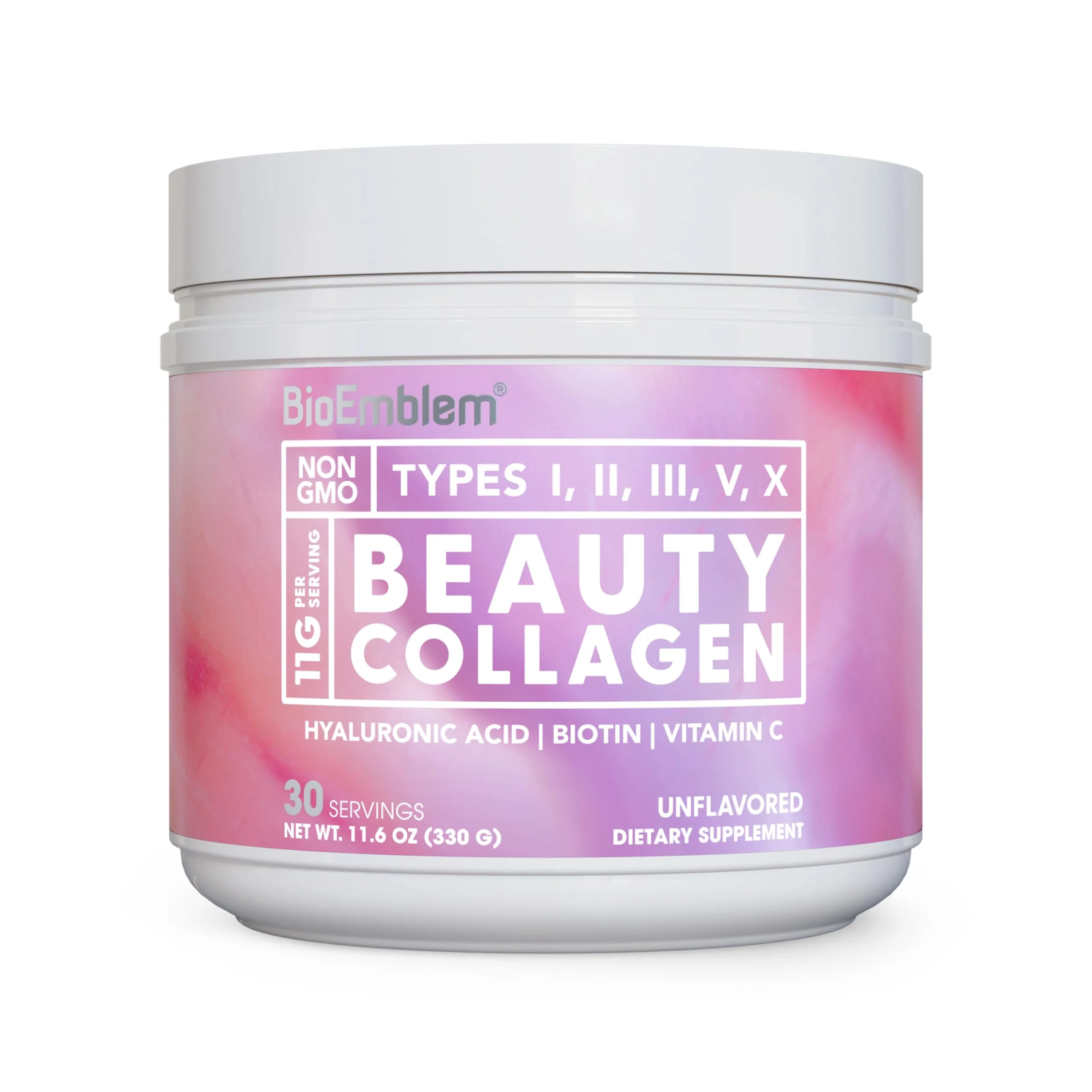 BioEmblem Beauty Collagen – 11G Hydrolyzed Multi-Collagen Peptides, Hyaluronic Acid, Vitamin C & Biotin – 30 Servings - Image 8