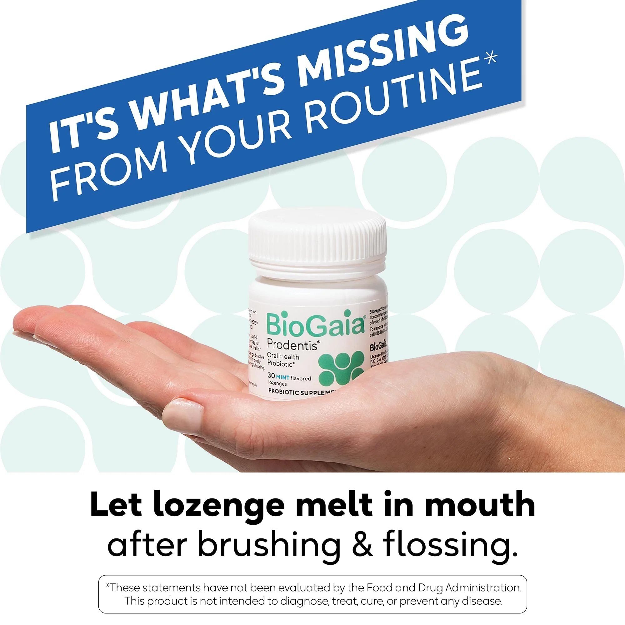 BioGaia Prodentis 3-Pack | Dental Probiotic Lozenges for Healthy Gums & Teeth | Mint Flavor | 90 Day Supply - Image 15